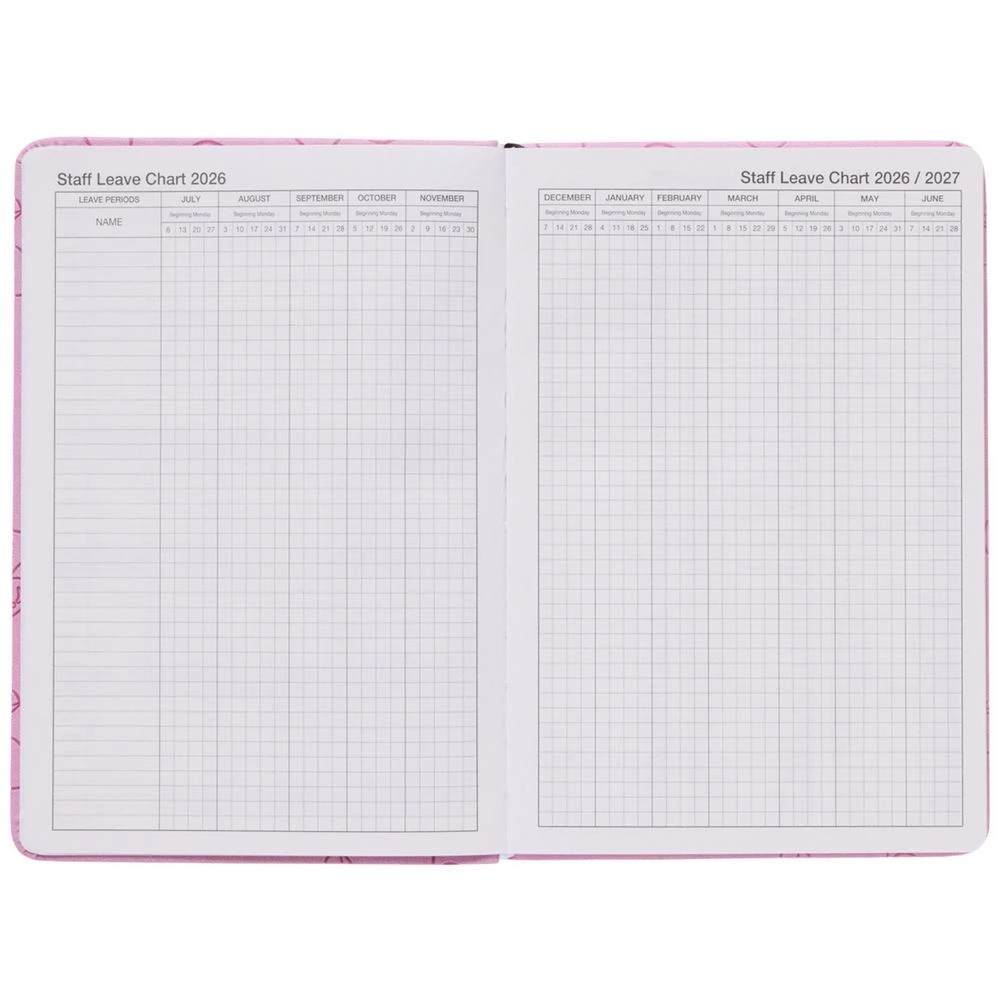 5 J.Burrows A5 Week-To-View Embossed Diary FY26/27 Pink, 5 of 6