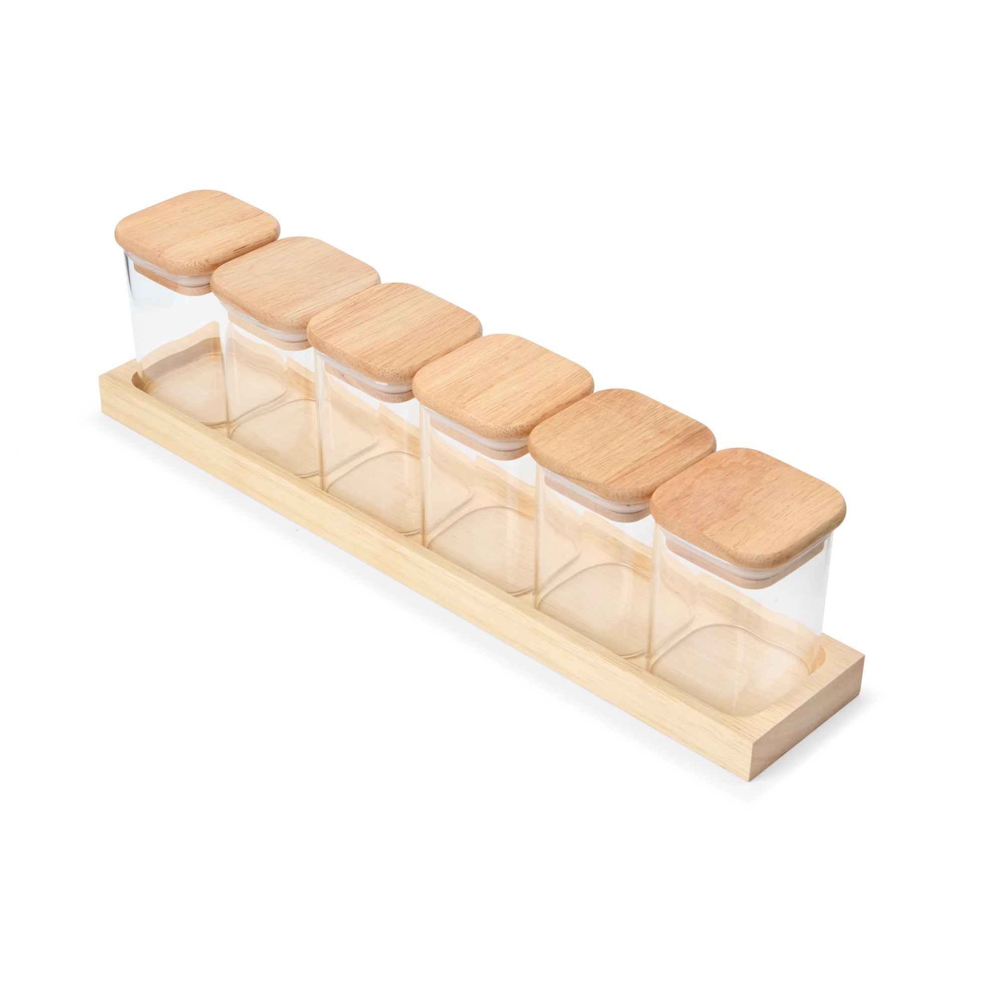 5 Set of 6 Square Spice Jars with Tray, 5 of 10