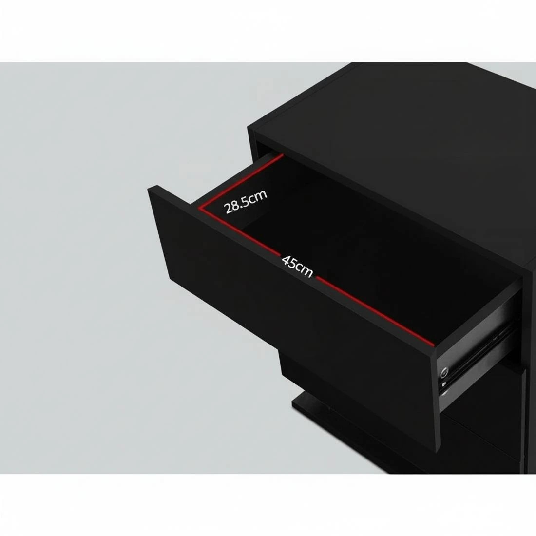 7 Artiss 2x Bedside Table LED 3 Drawers - MORI - Black, 7 of 8