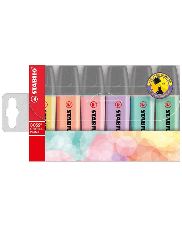 Stabilo Boss Highlighter Pastel 6 Pack