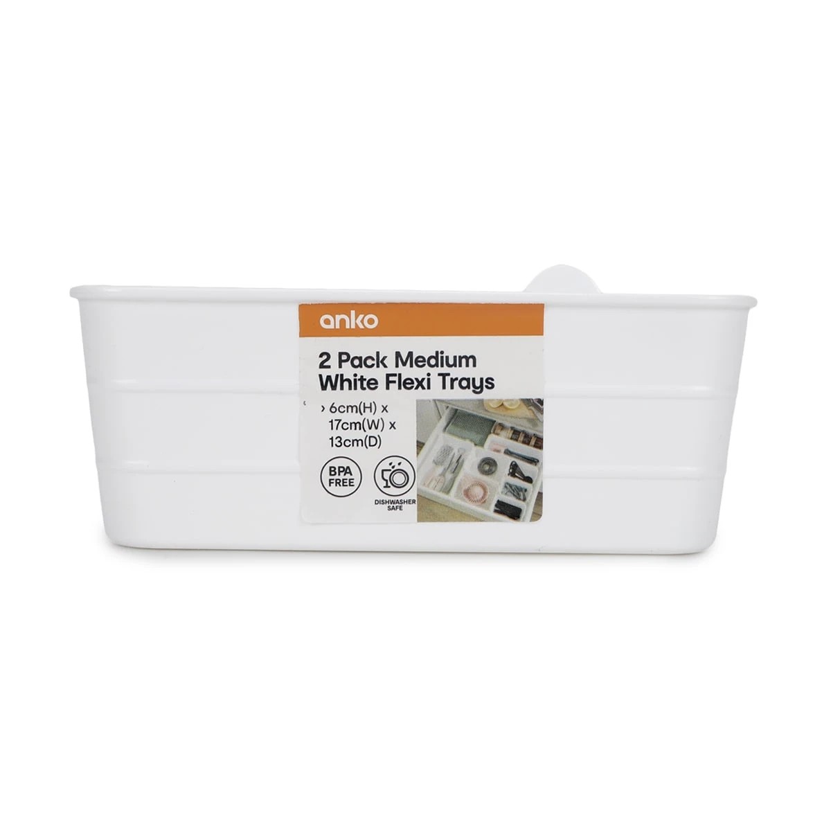 8 2 Pack Medium Flexi Trays - White, 8 of 9