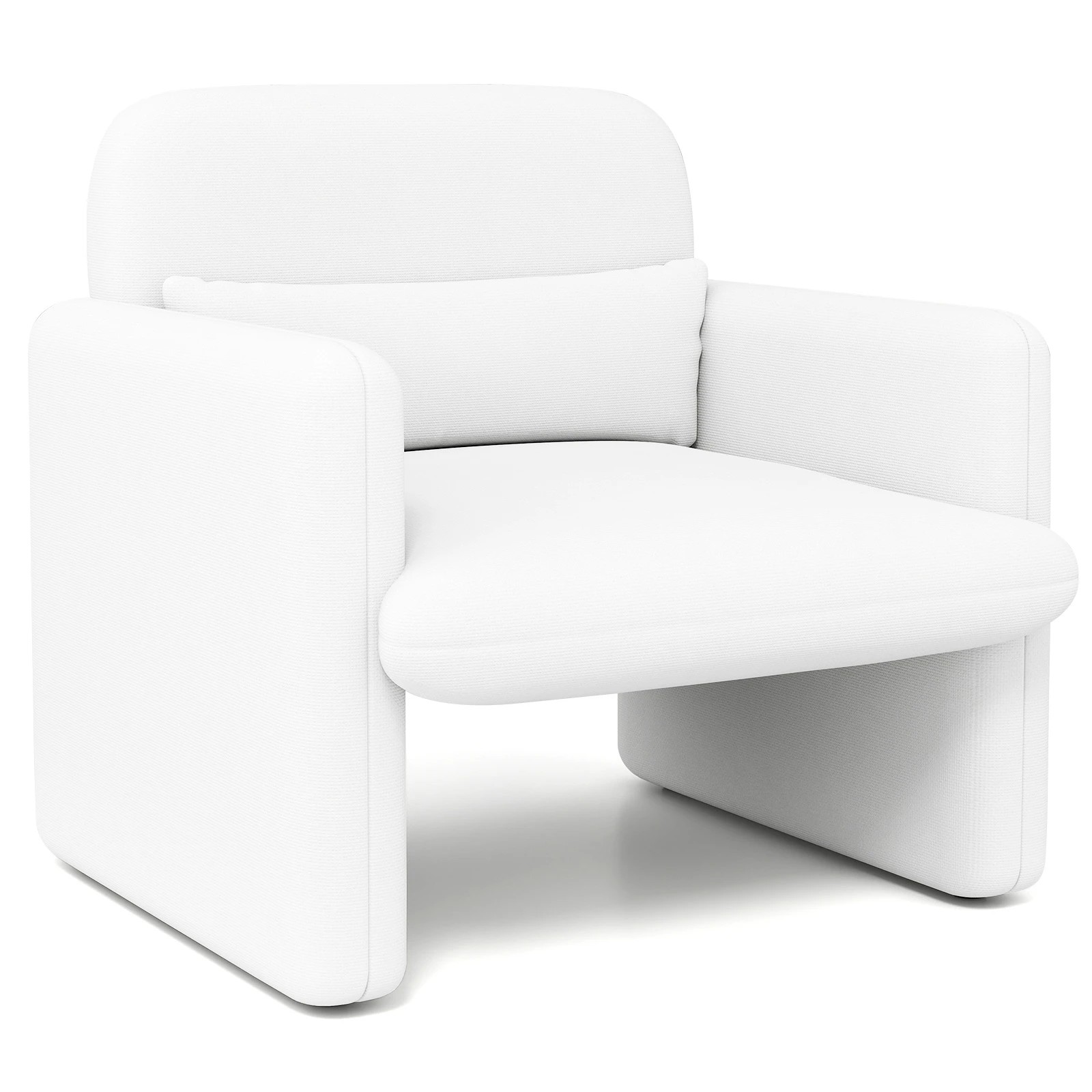 1 Costway Single Sofa Chair Upholstered Lounge Armchair w/Pillow & Thick Seat Cushion Accent Chair - White, 1 of 5