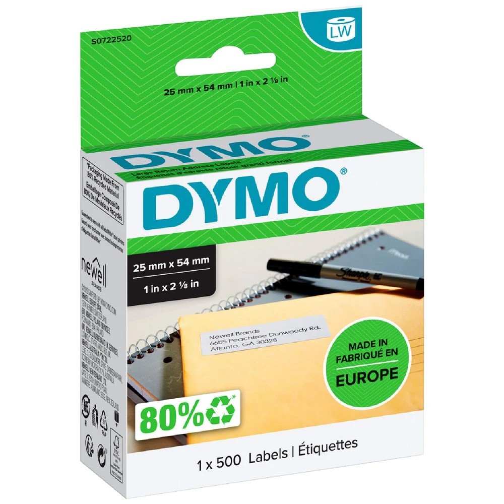 1 DYMO LabelWriter Address Labels 25mm x 54mm, 1 of 3