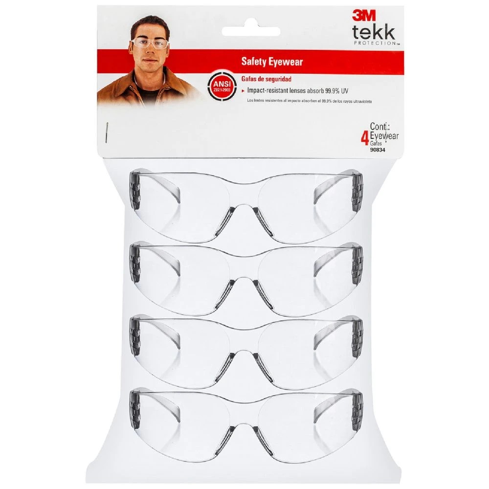 1 3M Safety Eyewear Clear 4 Pack, 1 of 5