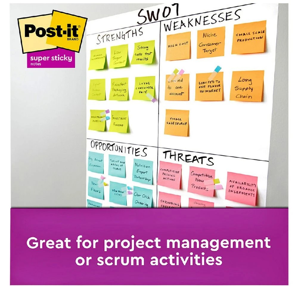 5 Post-it Super Sticky Notes 76 x 76mm Supernova Neons 3 Pack, 5 of 8