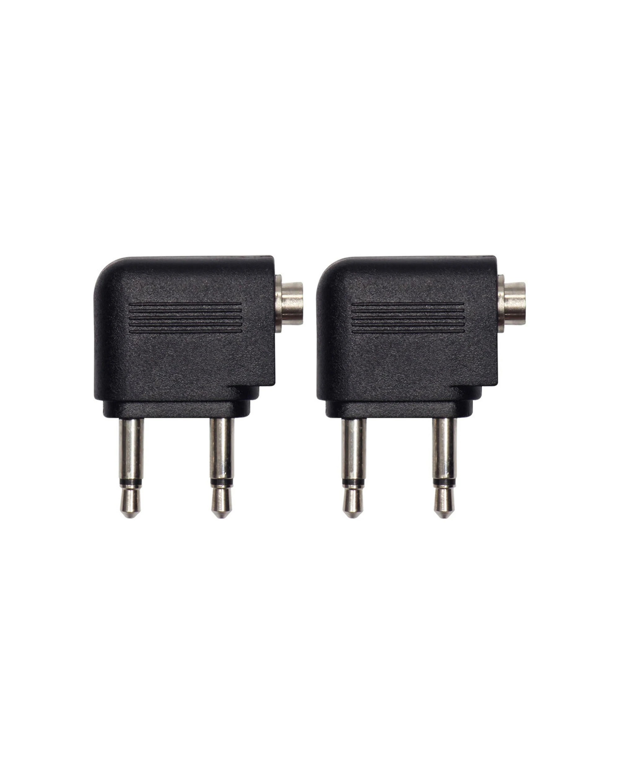 1 Moki 2PK Airline 2 Pin Headphone Adaptor Compact - Black, 1 of 2