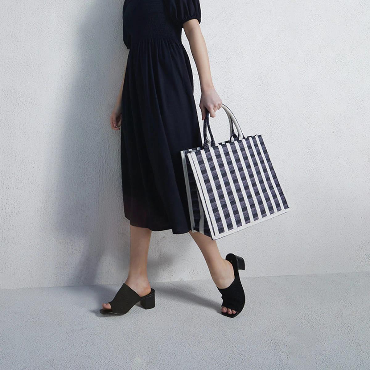 6 Casual Knit Square Toe Mules Black, 6 of 8