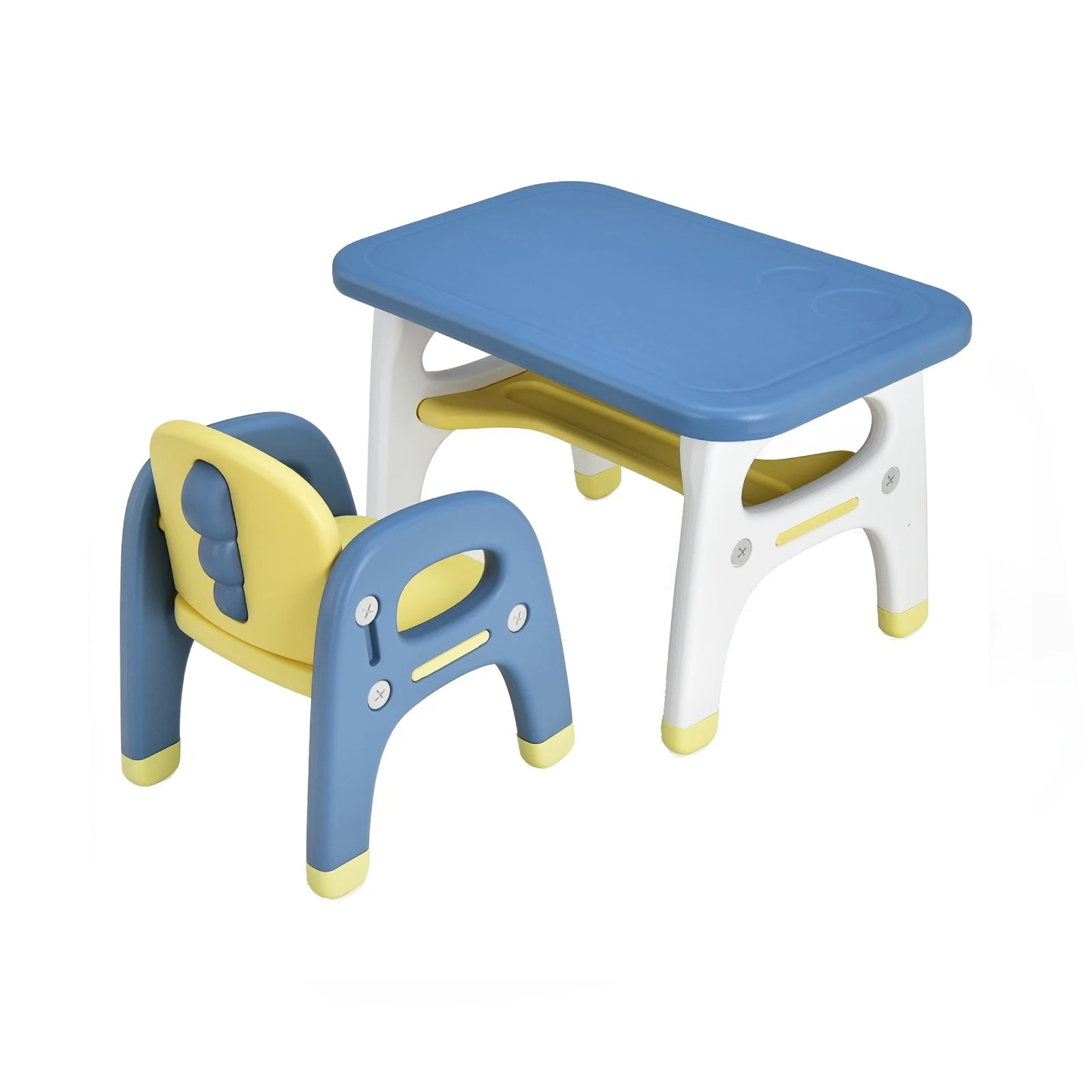 1 Costway Kids Table Chair Set Activity Study Play Desk - Blue, 1 of 1