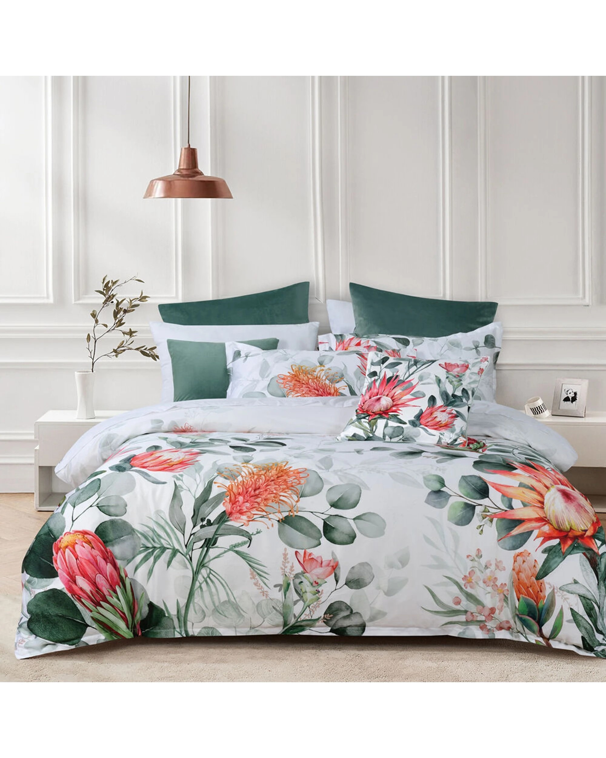 1 Bianca Wellingrove Super King Cotton Sateen Quilt Cover & Pillowcase Set - White, 1 of 4