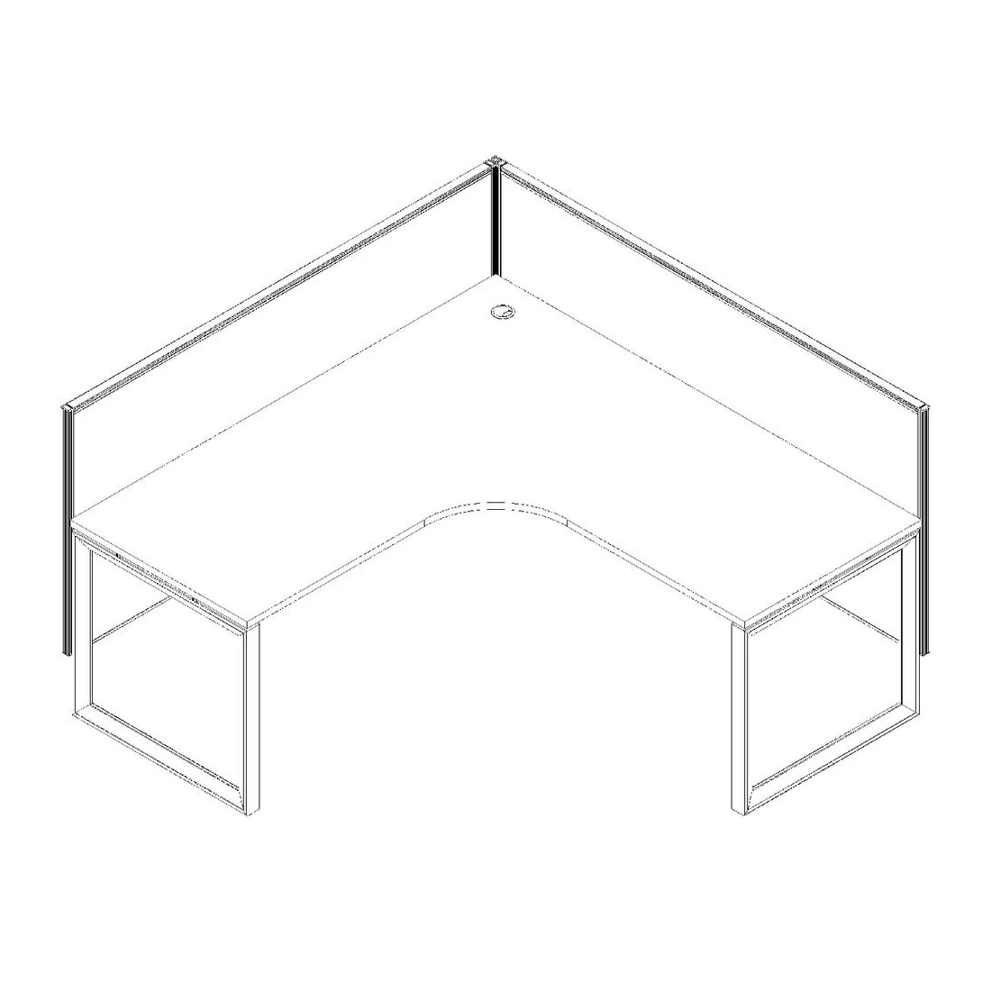 6 Stilford Screen 1500 W x 900 H mm Black Frame Grey Fabric, 6 of 10