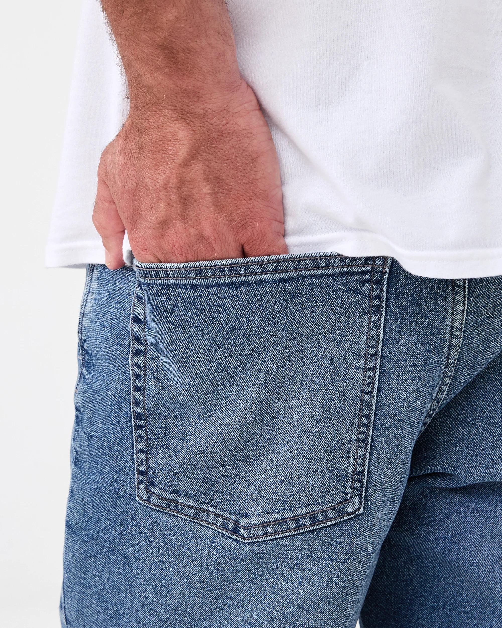 6 Straight Stretch Jeans Mid Wash, 6 of 6