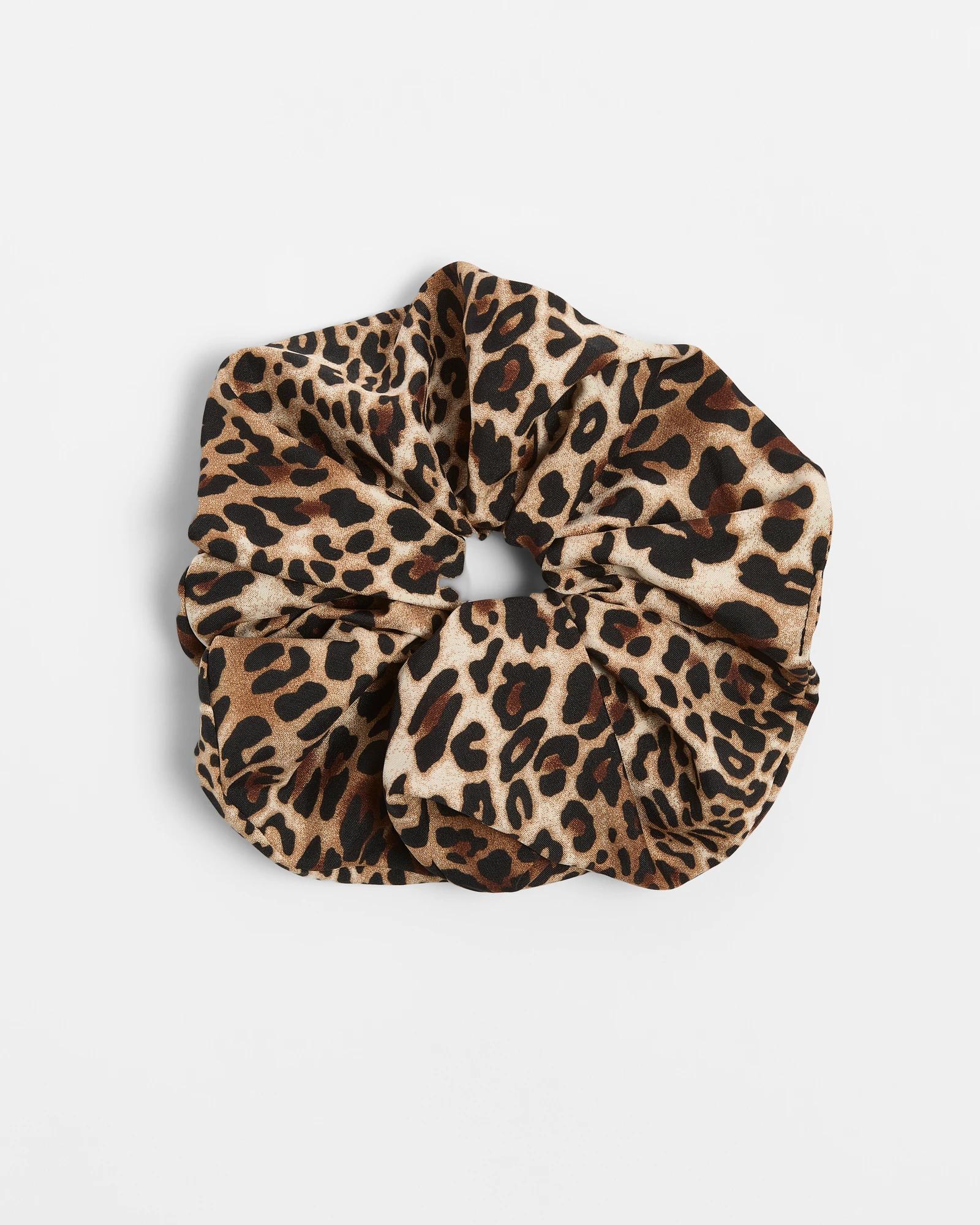 1 Target Oversized Ocelot Leopard Satin Scrunchie OCELOT LEOPARD, 1 of 2