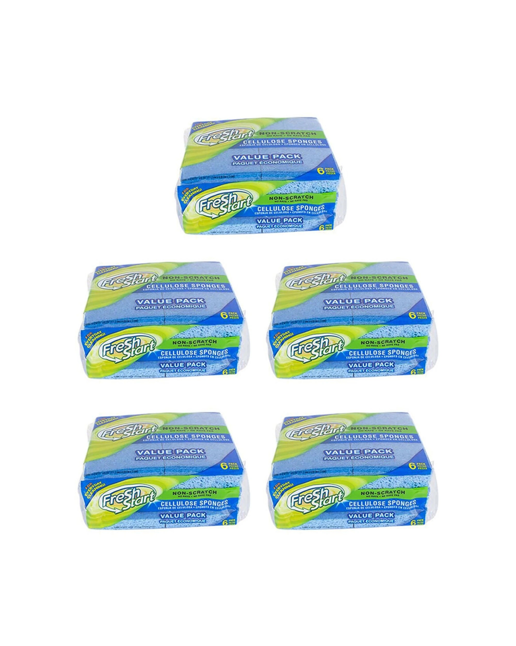 1 Fresh Start 5x 6pc Non Scratch Dishwashing Sponge Scour Pads Value Pack - Blue, 1 of 5