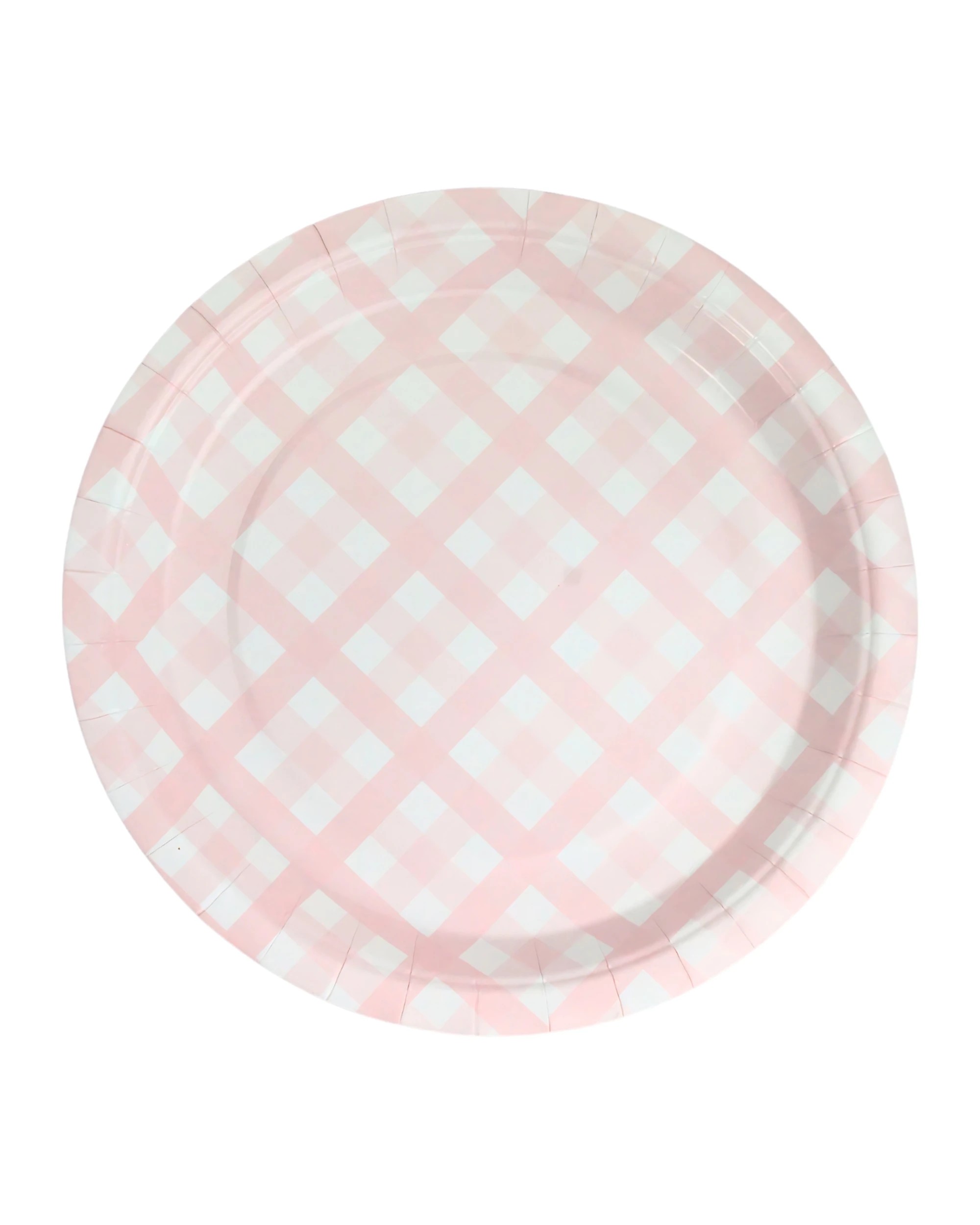 1 Amscan Pastel Pink Gingham Small Paper Plates Pack of 8 - Pink, 1 of 3