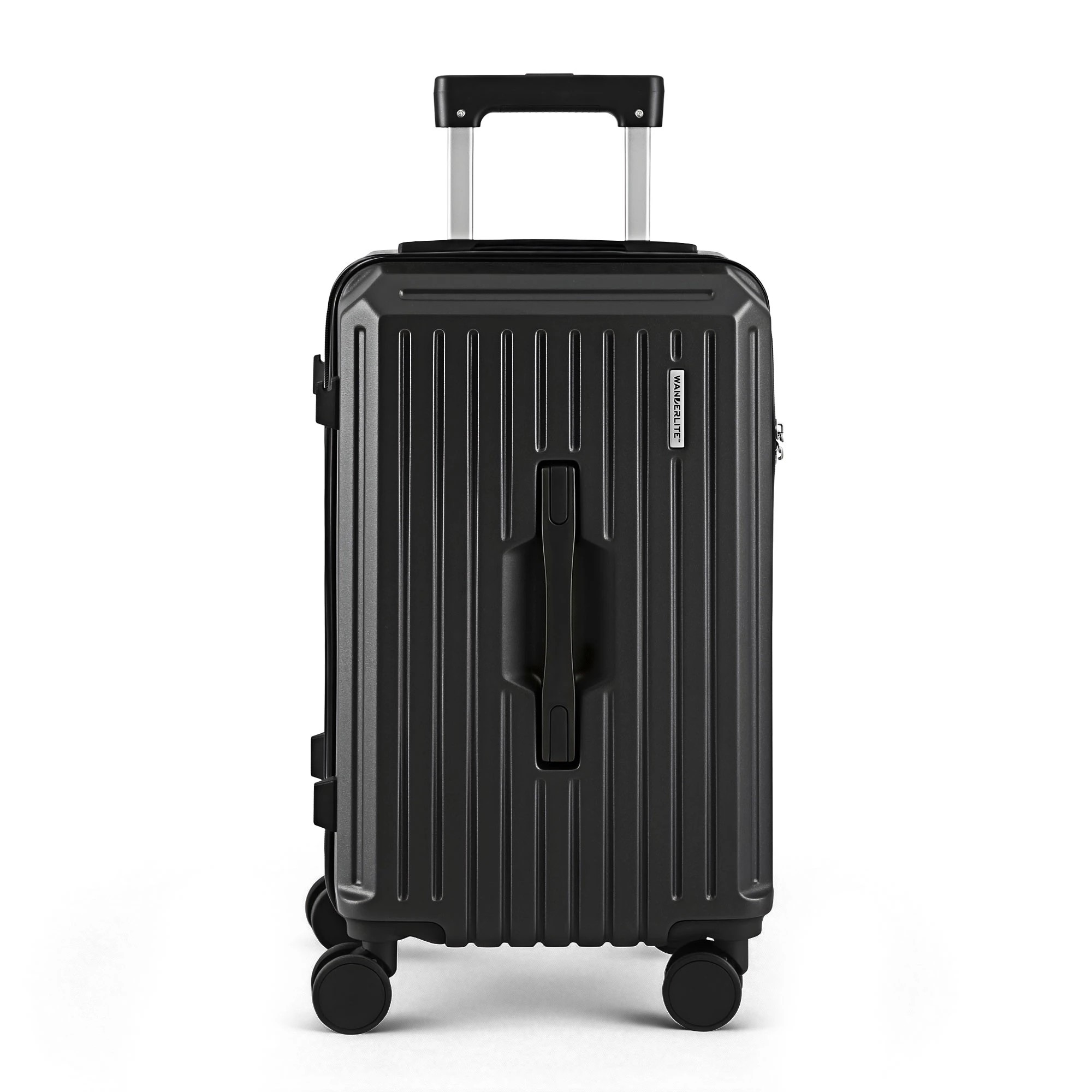 3 Wanderlite Trunk Luggage Suitcase Travel Carry On TSA Lock - Black, 3 of 9