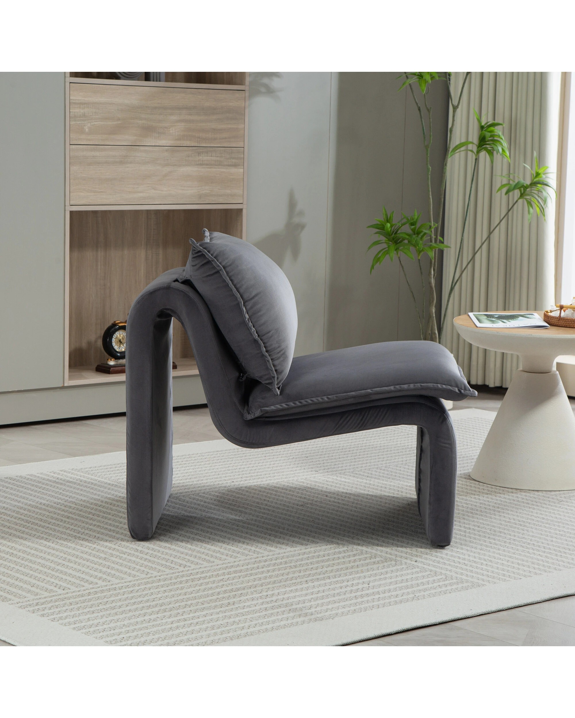 4 IHOMDEC Single Accent Sofa Chair - Grey - Grey, 4 of 10