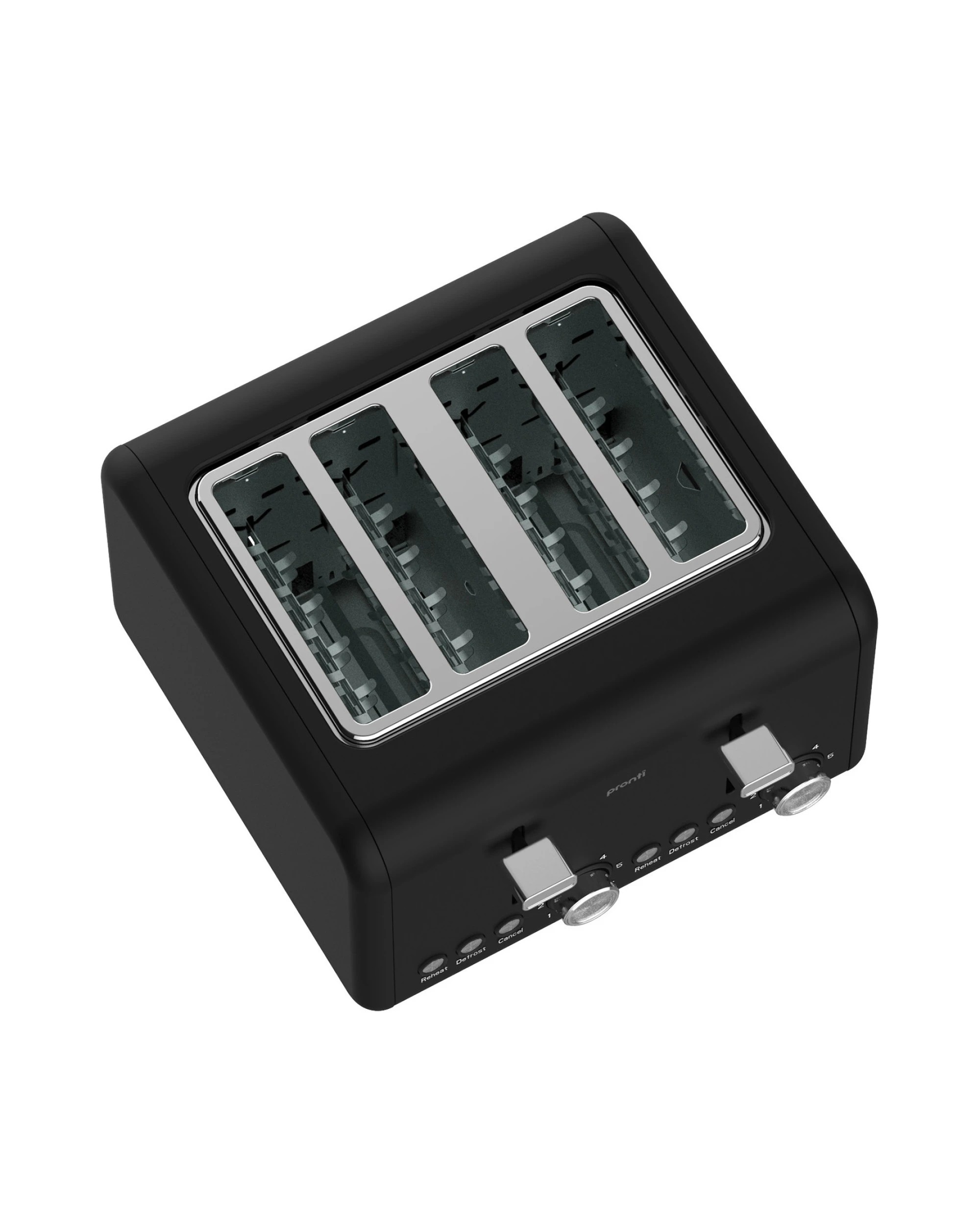 4 Pronti Silver Noir Collection 4 Slice Toaster with Dual Controls, 4 of 6