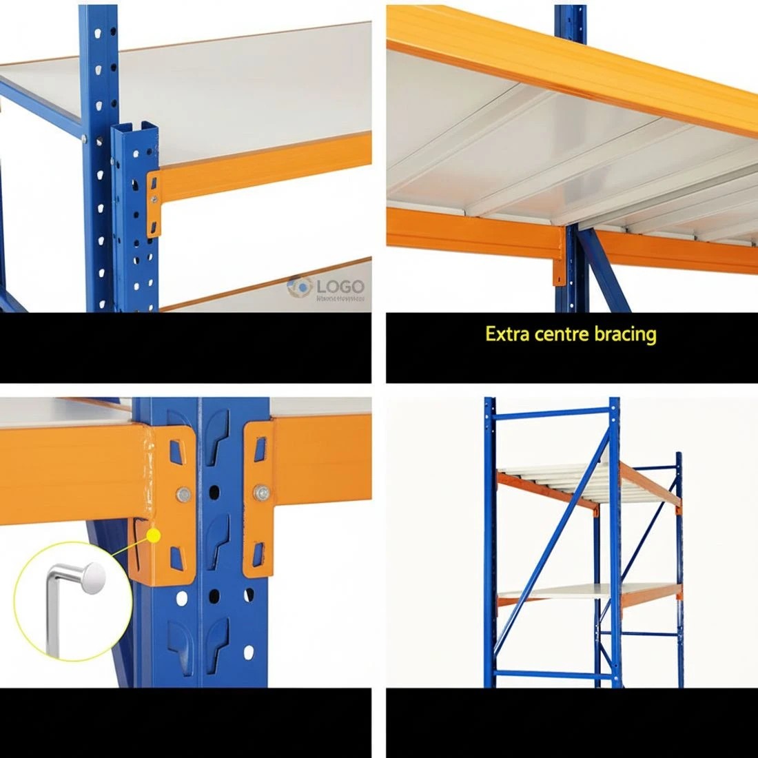 4 Giantz 4Mx2M Garage Shelving Warehouse Rack Orange - Multi, 4 of 4