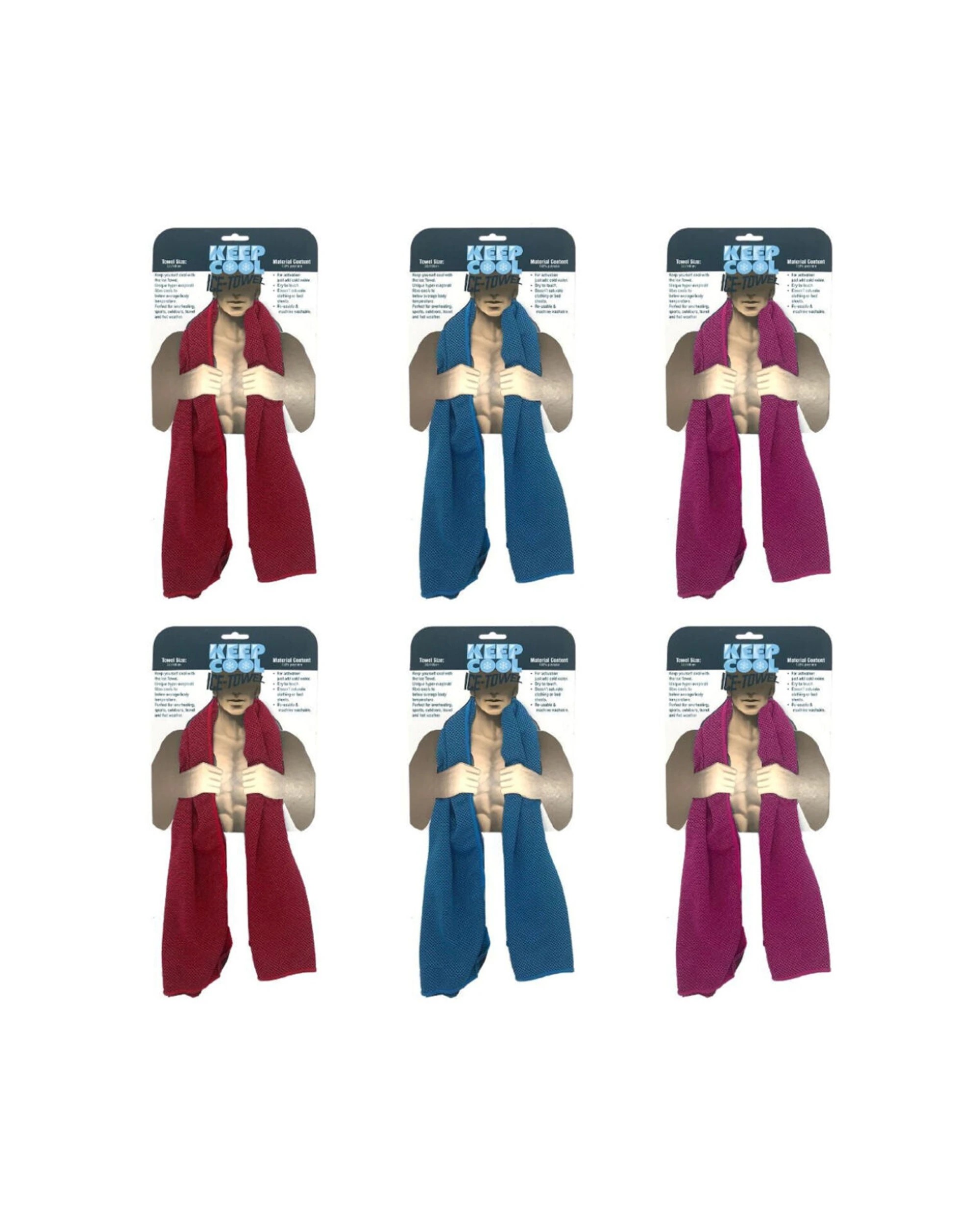 1 Keep Cool Ice Sports Towel 6 Pack Cooling Lightweight Portable Design For Gym - Assorted, 1 of 5