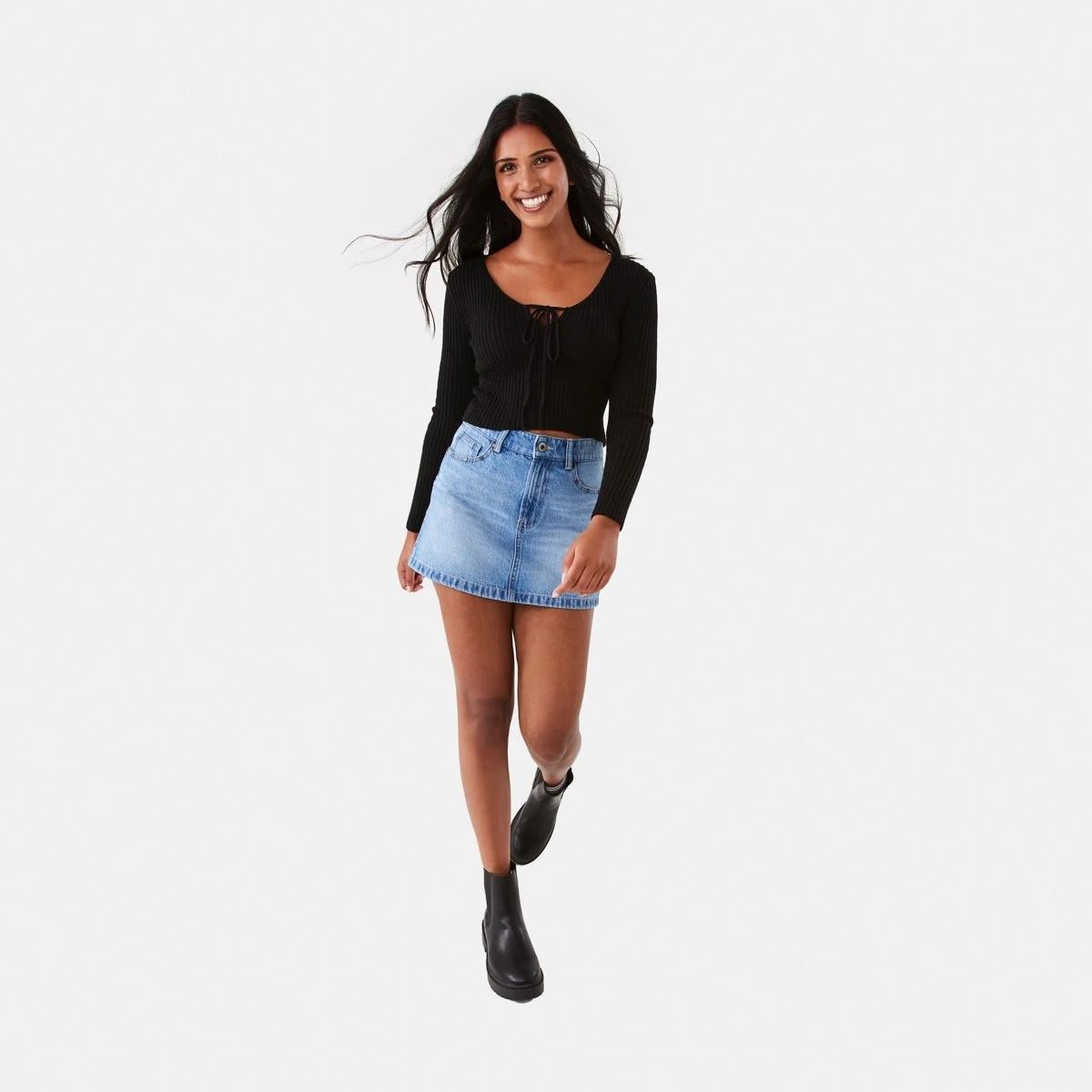2 Lace Up Crop Jumper Black, 2 of 8