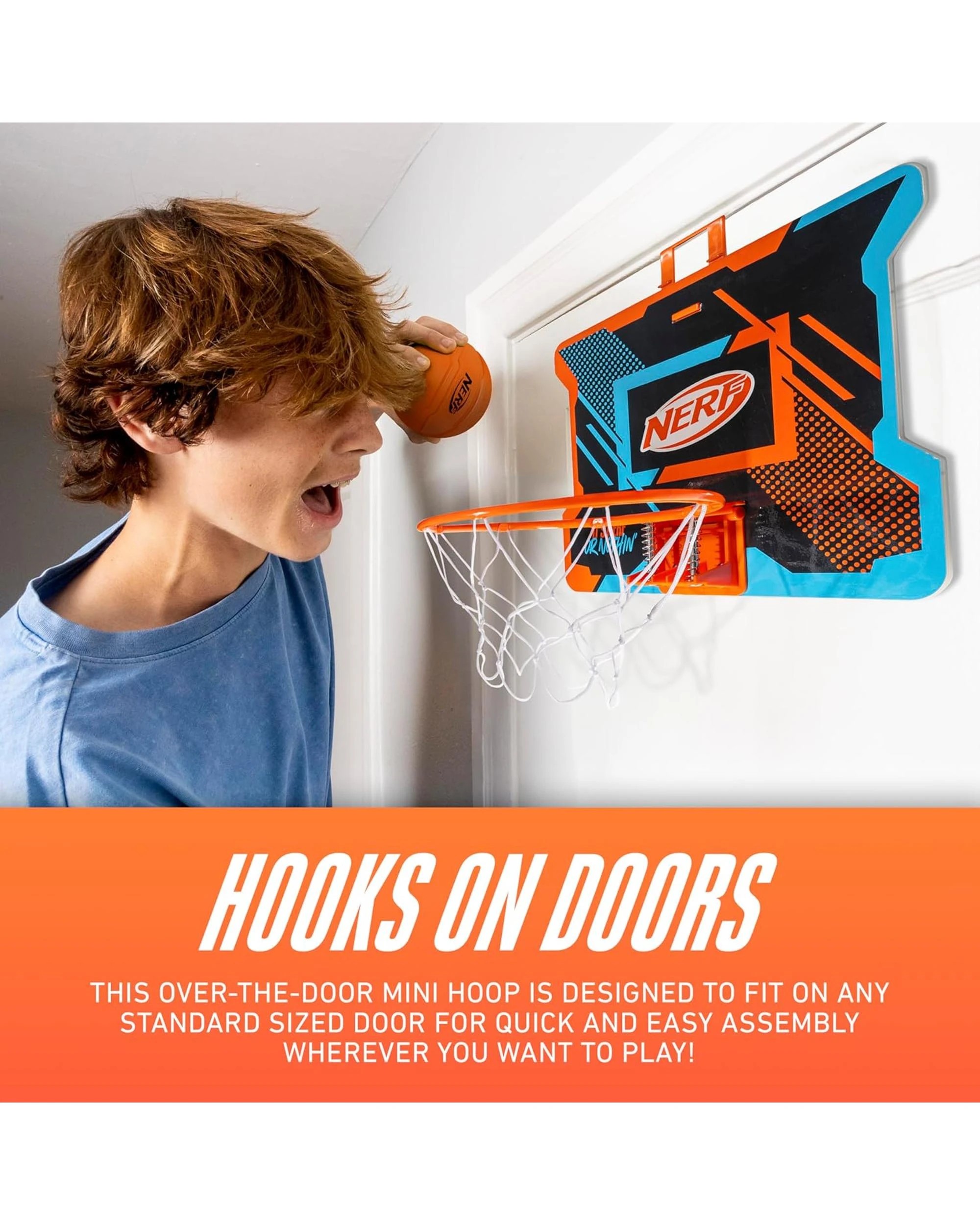 6 Nerf Nerfoop Slam Indoor Basketball Hoop, 6 of 8
