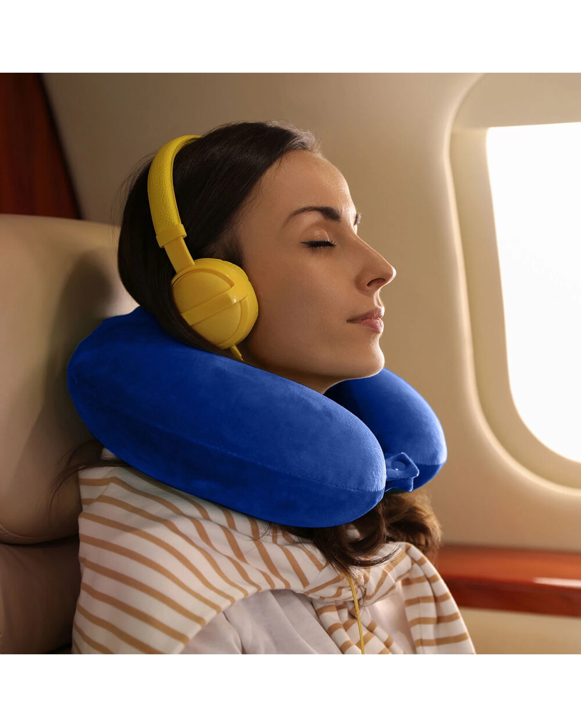 5 Milano 4PK Decor Polyester Memory Foam Travel Neck Support Pillow 30x30cm - Blue, 5 of 6