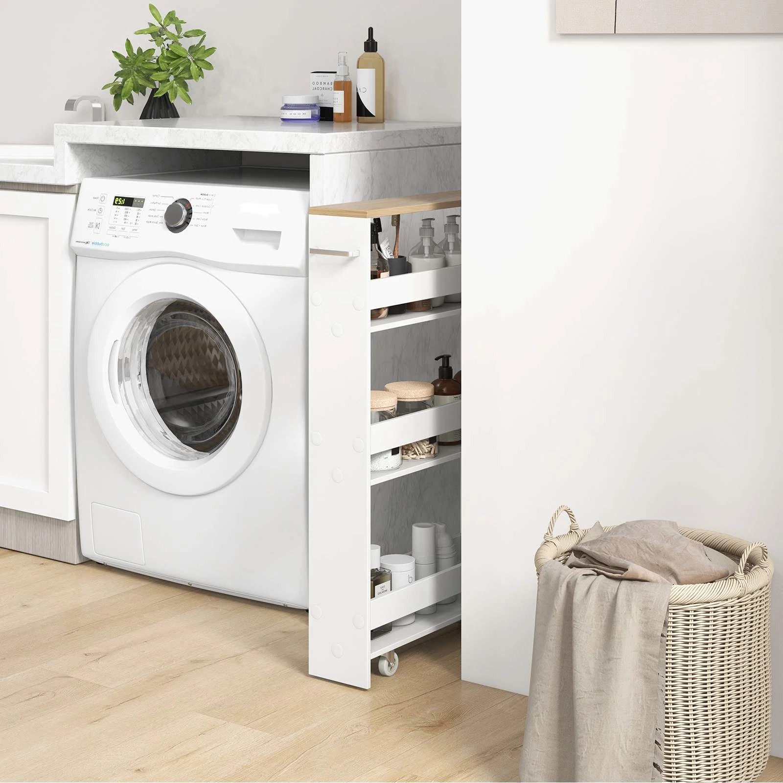 5 Costway 4-Tier Slim Storage Cart White, 5 of 5