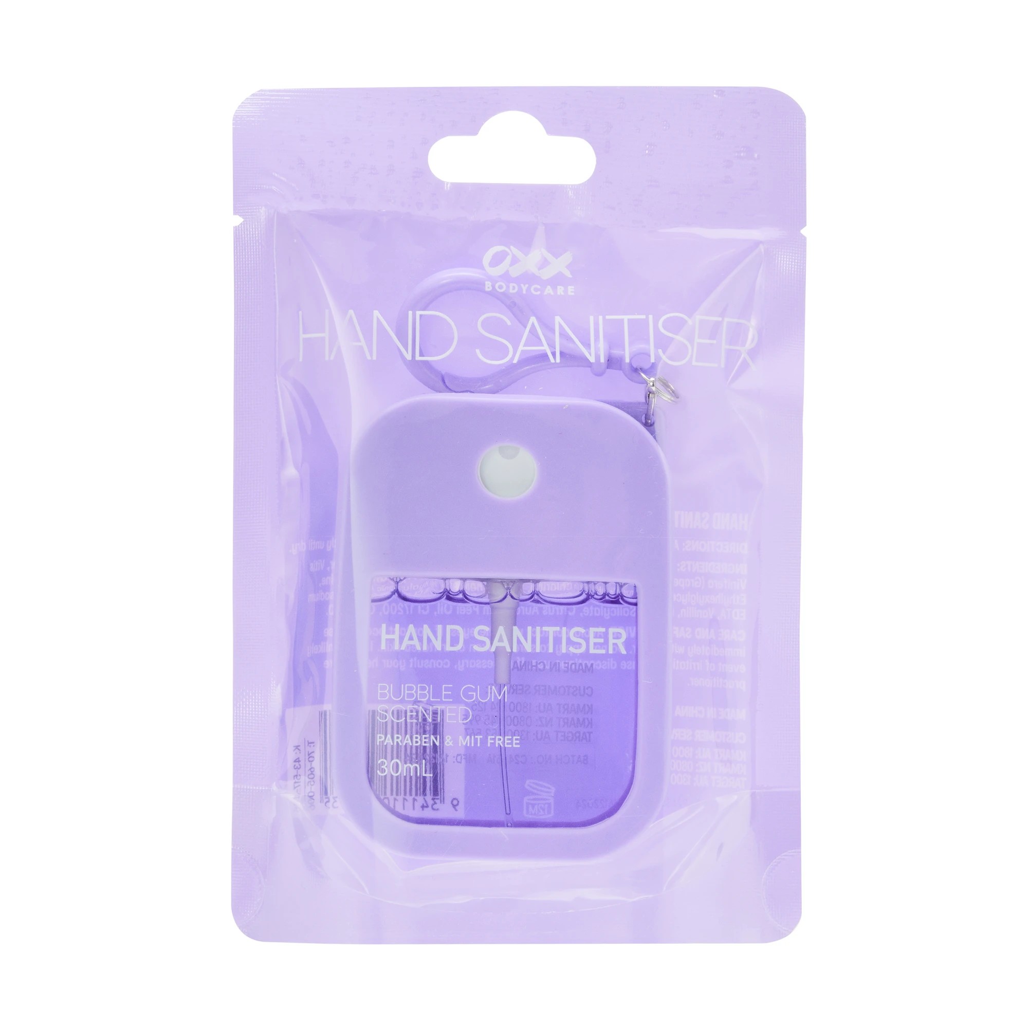 1 OXX Bodycare Hand Sanitiser 30ml - Bubble Gum Scented, 1 of 6