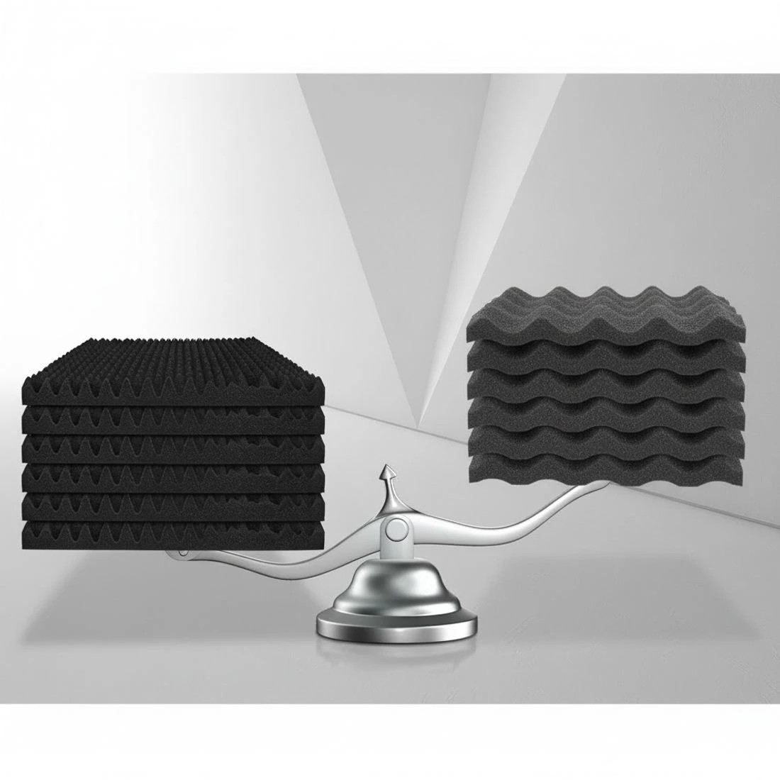 3 Alpha Acoustic Foam 20pcs 50x50x5cm Sound Absorption Proofing Panels Eggshell - Black, 3 of 5