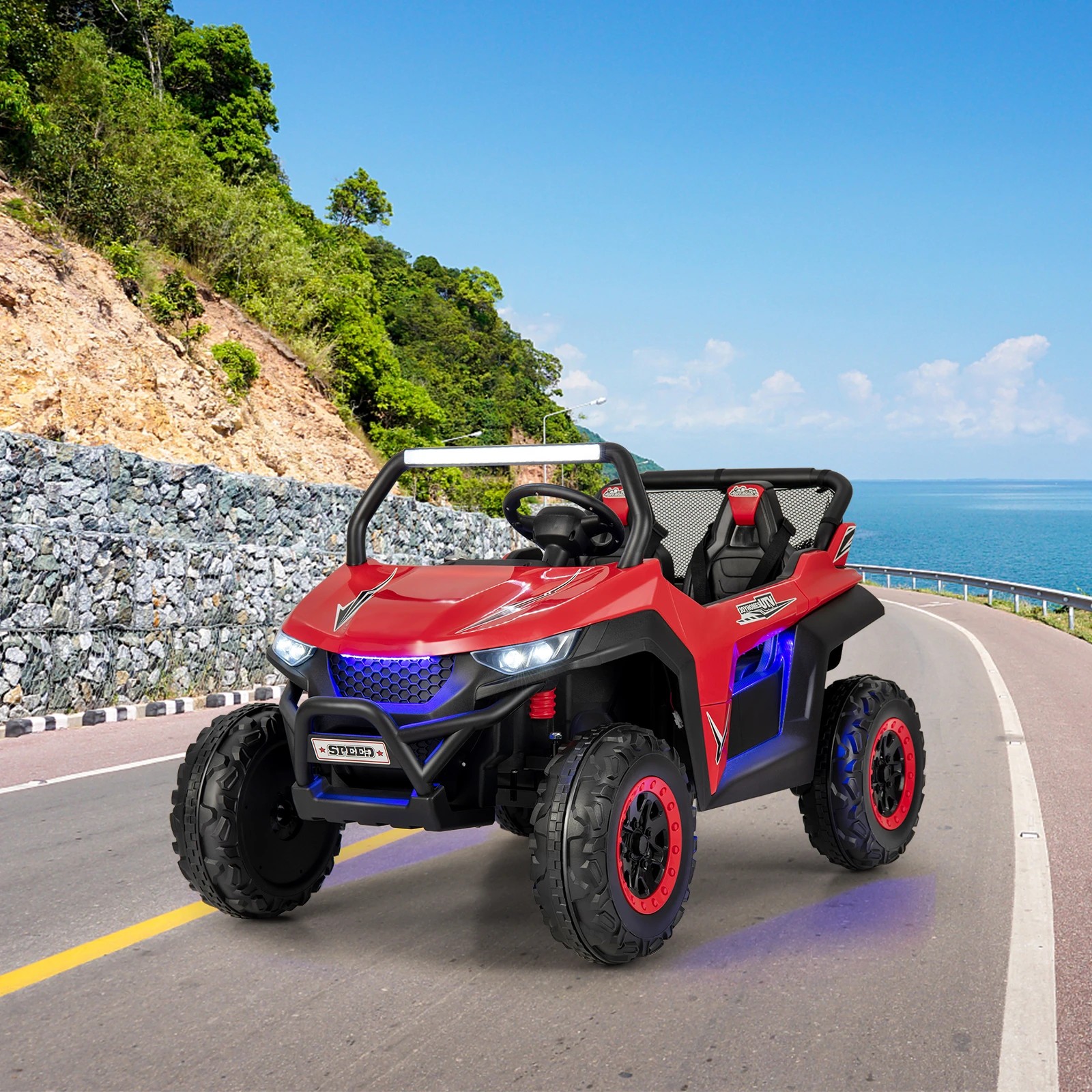 5 Costway 12V Kids Ride On Car Electric Vehicle Toy w/Music, 5 of 6