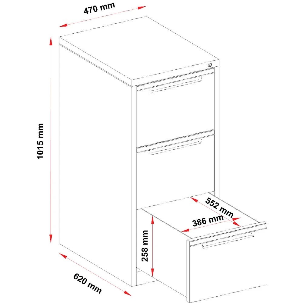 2 Steelco 3 Drawer Filing Cabinet White Satin Cabinets Filing Drawer Cabinets, 2 of 2