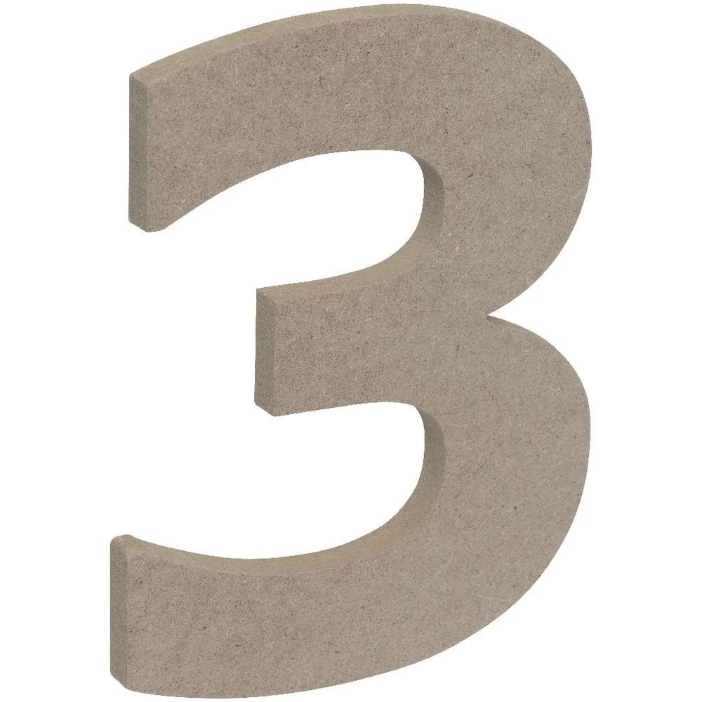 3 Born Wooden Number 3 20cm, 3 of 3