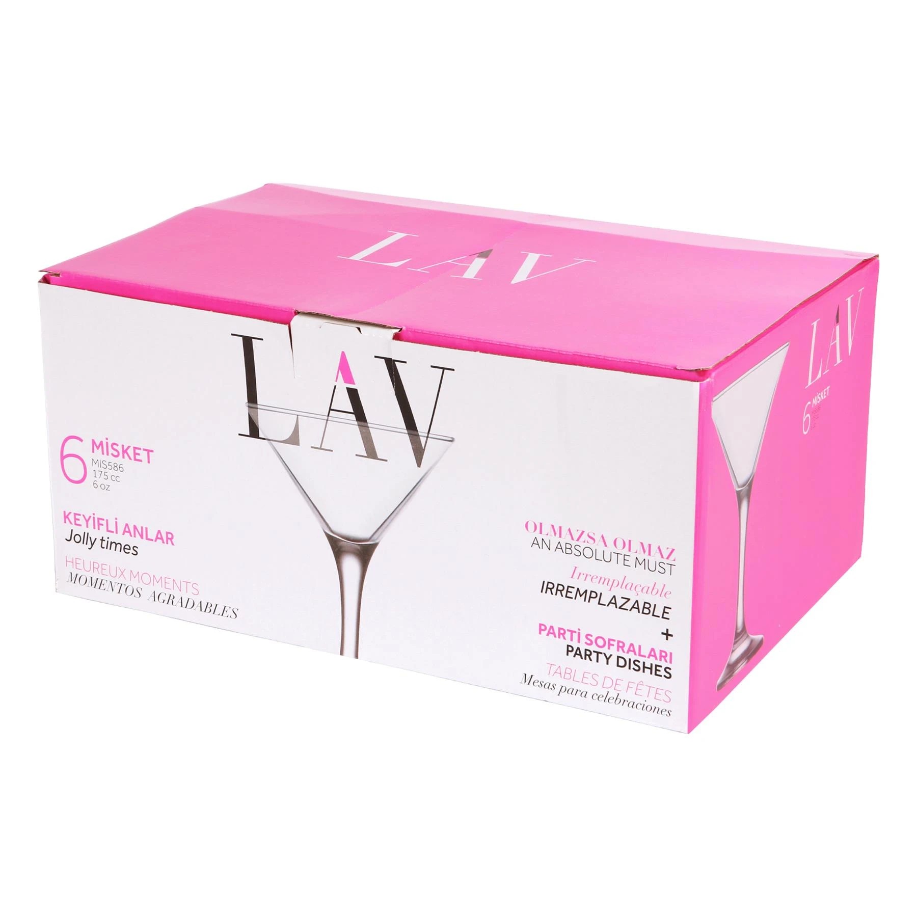 5 LAV Misket Martini Glasses - 175ml - Pack of 12 - Clear, 5 of 7