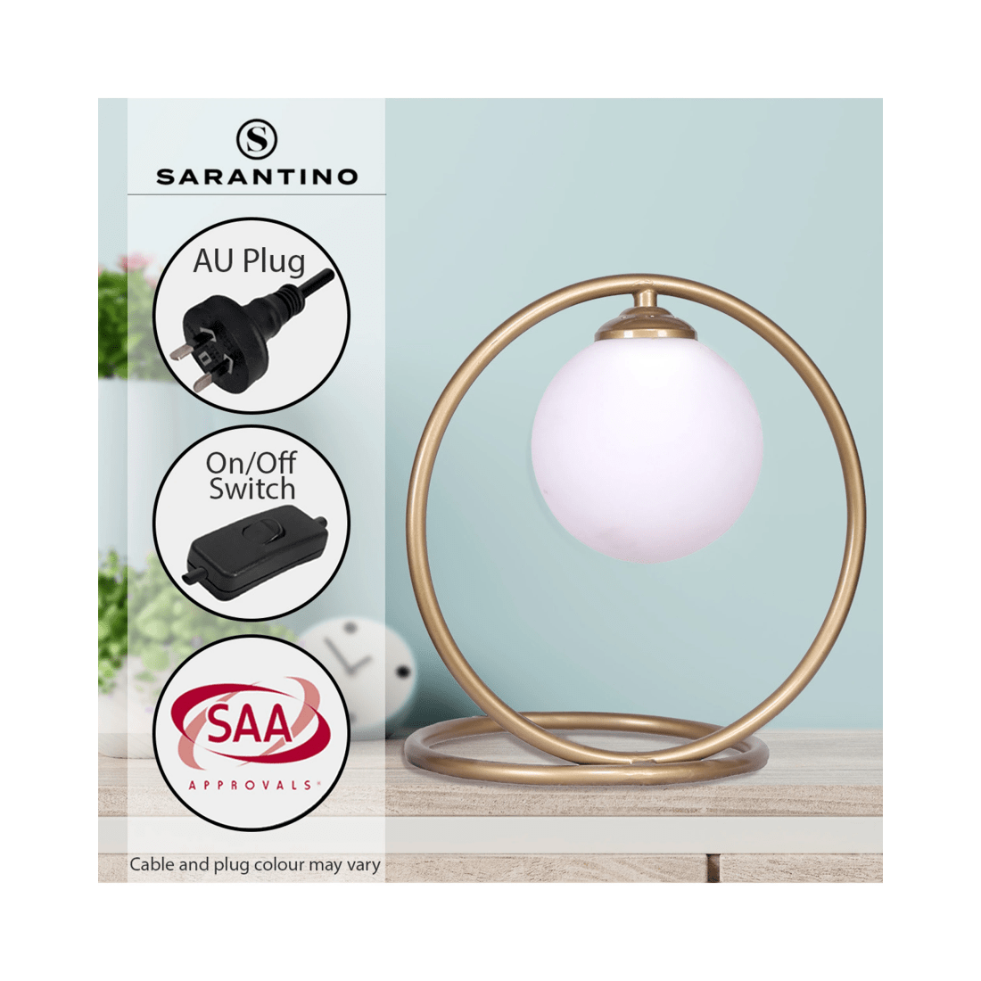 8 Sarantino Gold Metal Table Lamp, 8 of 8