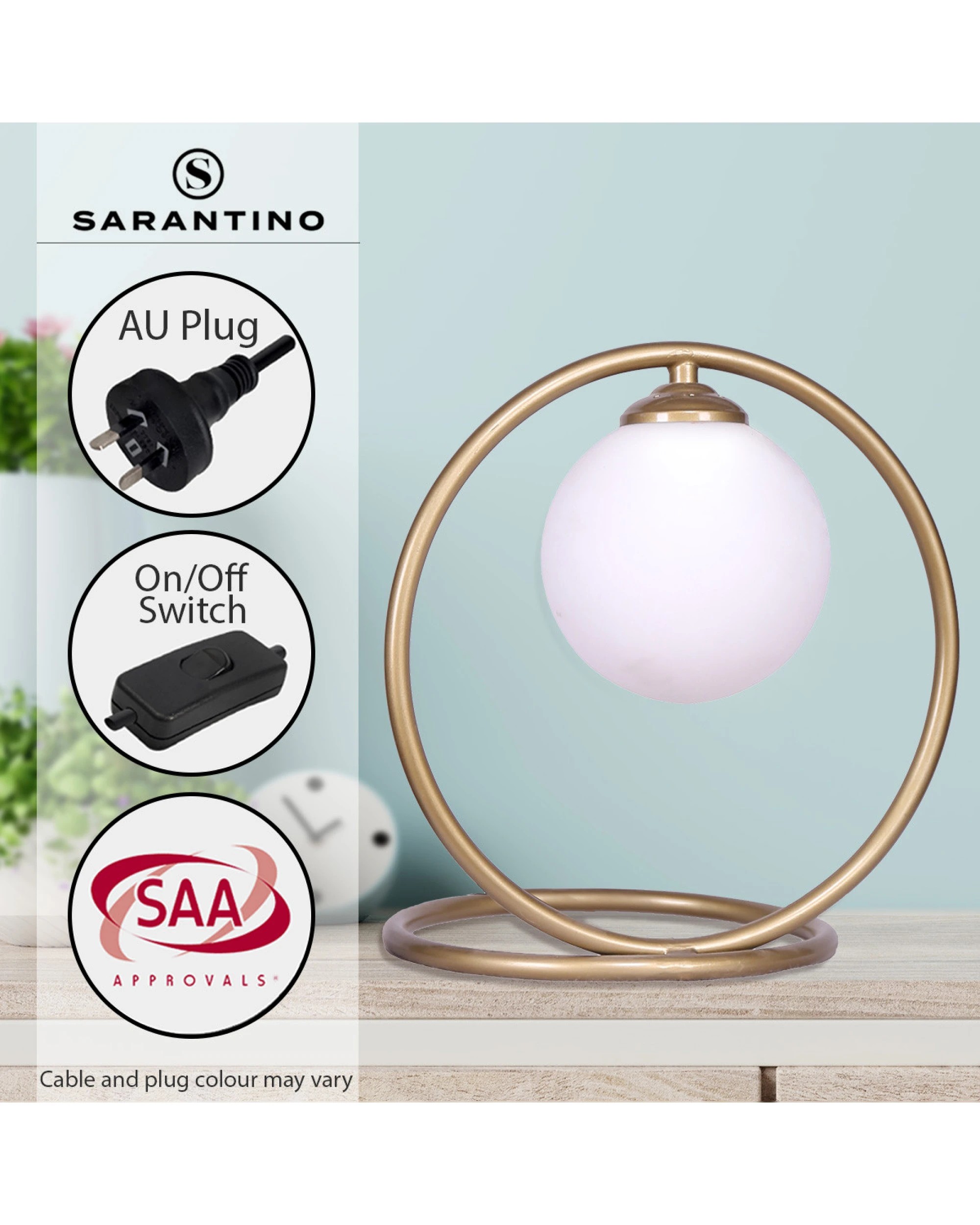 8 Sarantino Gold Metal Table Lamp, 8 of 8