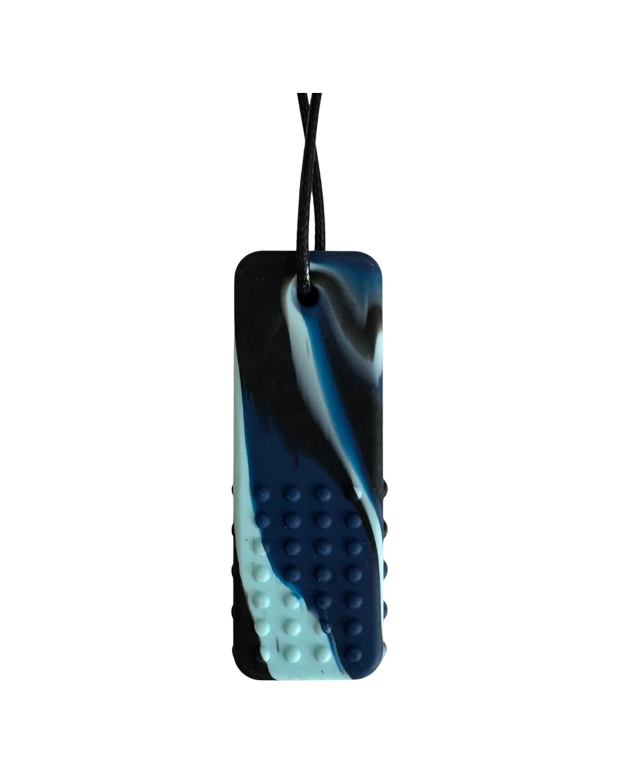 1 Jellystone Designs Kids Durable Silicone Block Sensory Pendant Chew Necklace - Blue, 1 of 1