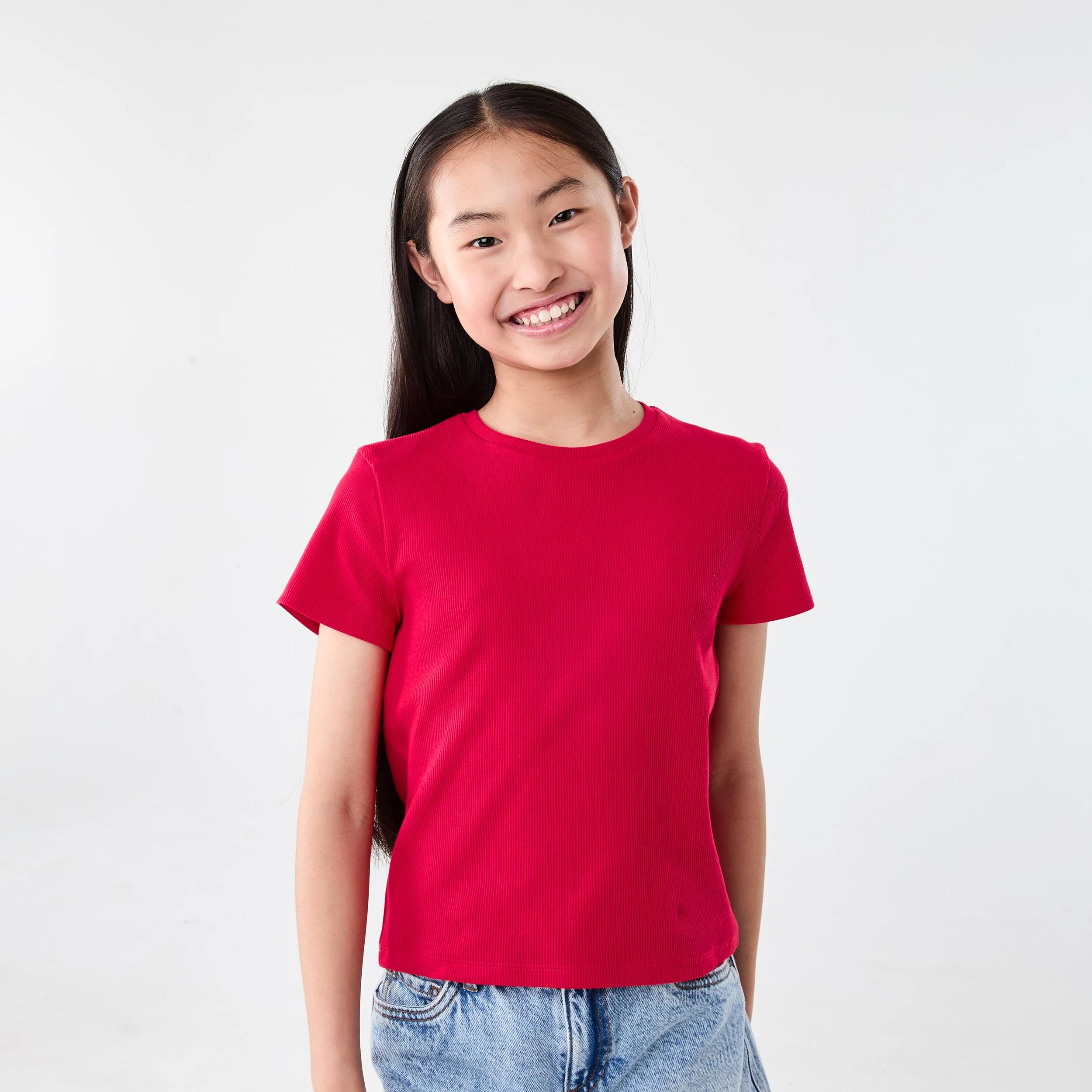 1 Short Sleeve Rib Top Lolli Red, 1 of 6