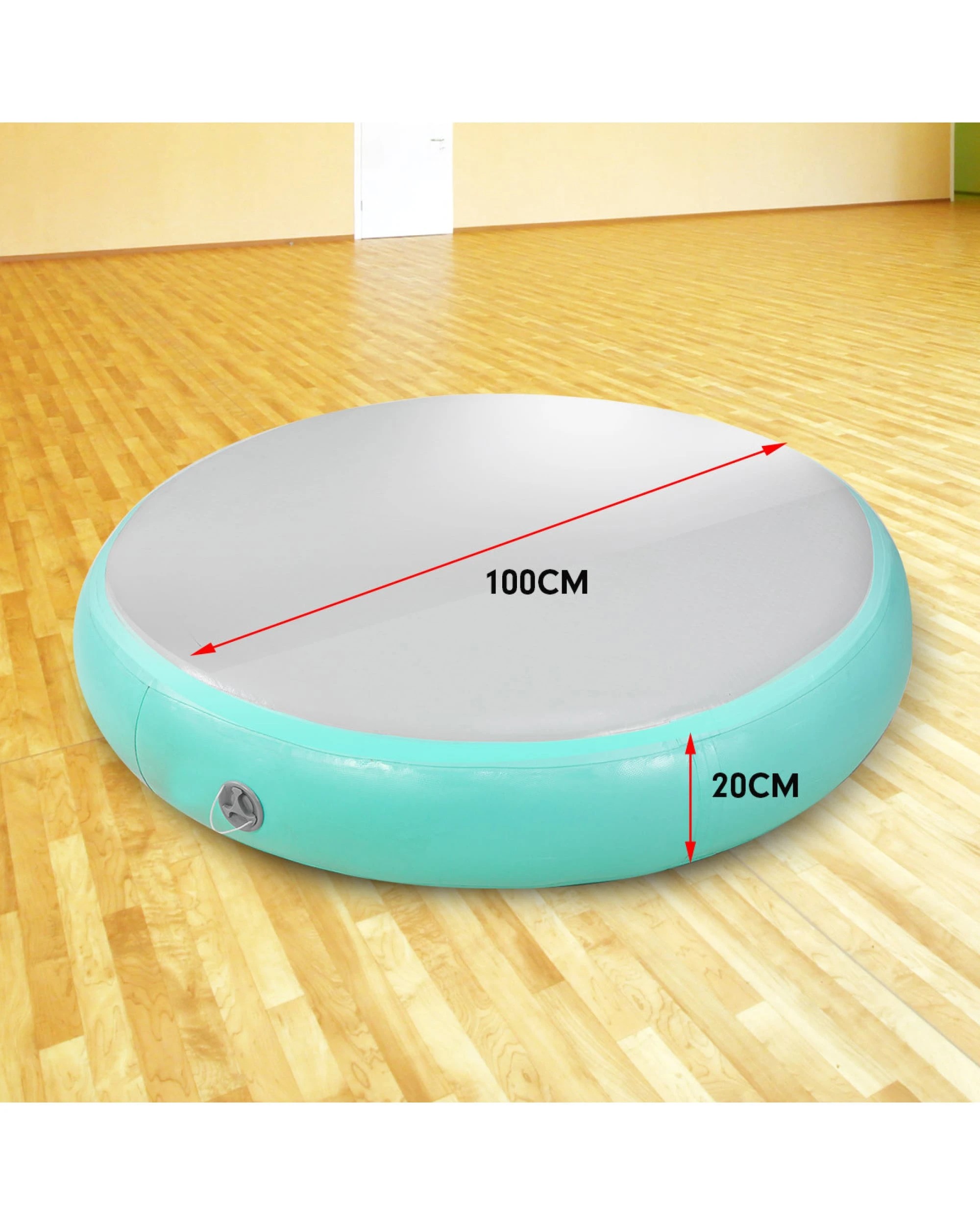 4 Powertrain Sports 1m Air Track Spot Round Inflatable Gymnastics Tumbling Mat - Green, 4 of 5