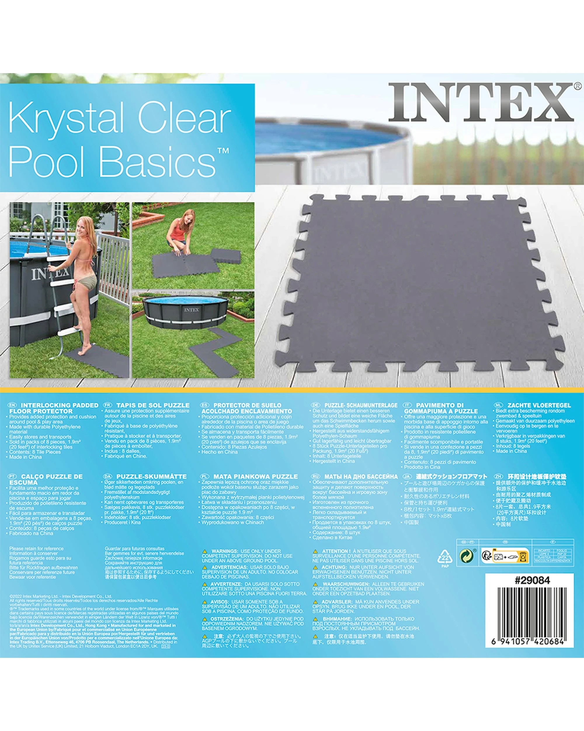 5 Intex Interlocking Padded Floor Protector For Swimming Pool - Grey, 5 of 5