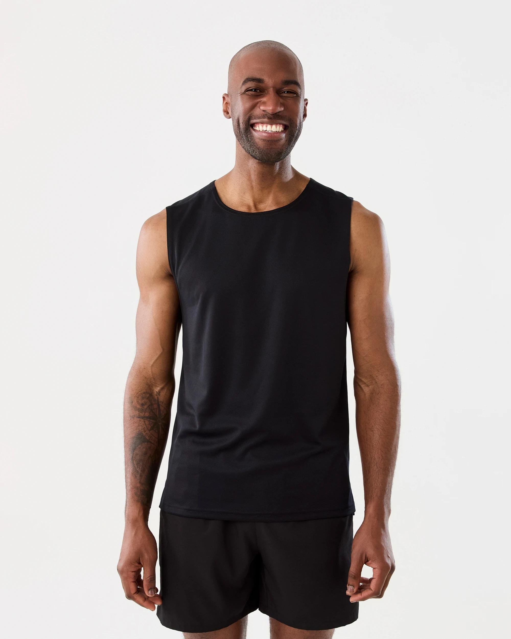 1 Active Mens Mesh Muscle Black, 1 of 7