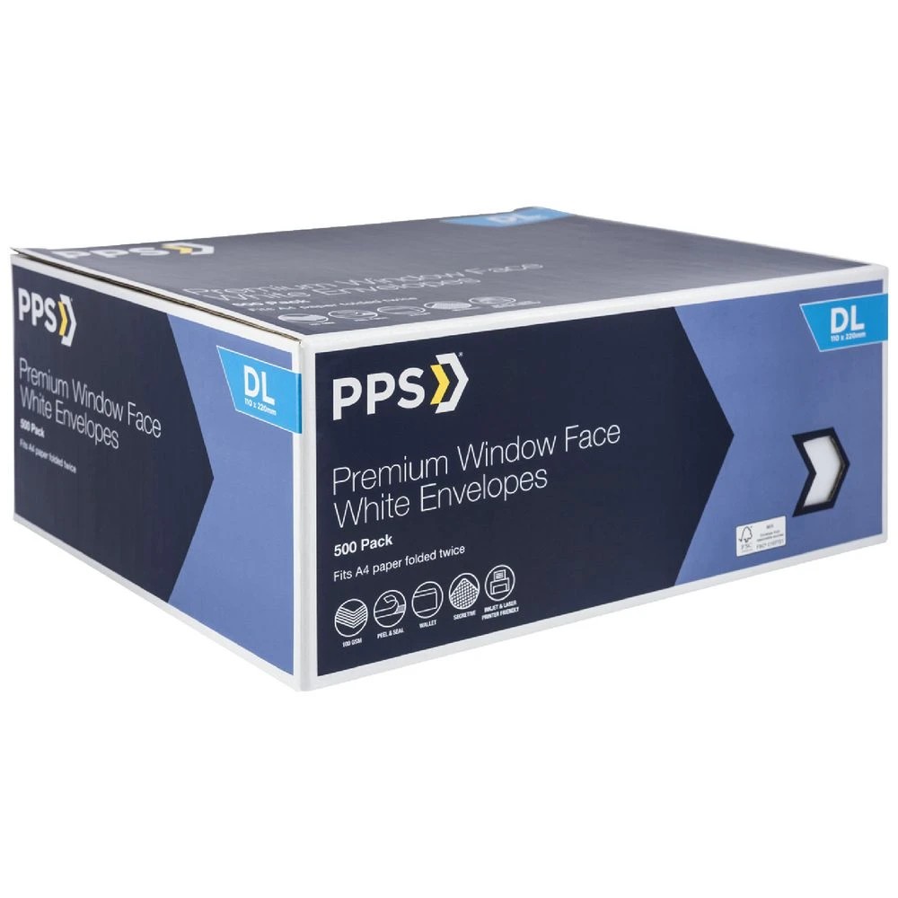 1 PPS DL Windowface Premium Envelopes 500 Pack, 1 of 4