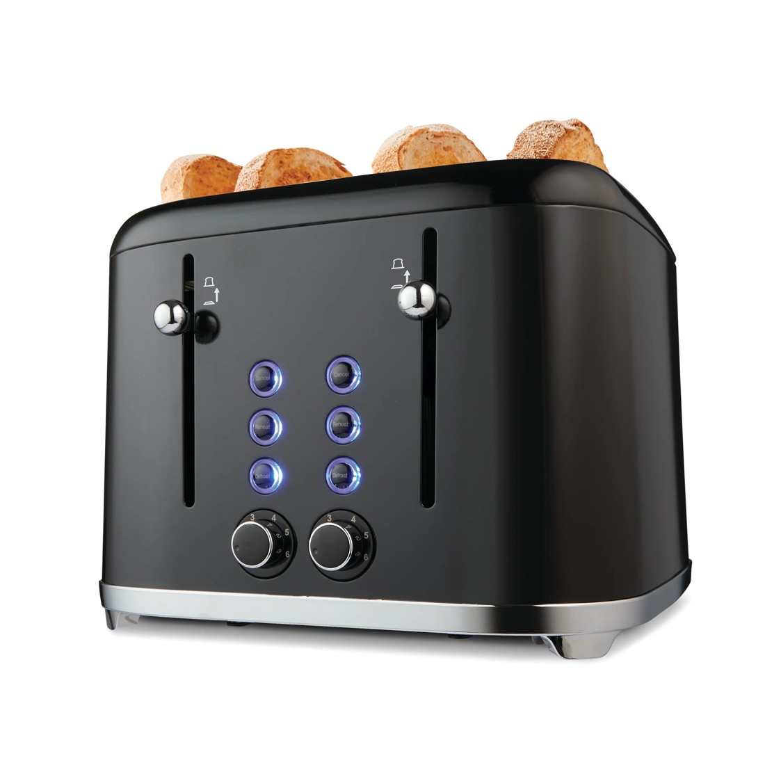 1 4 Slice Stainless Steel Toaster - Black, 1 of 8