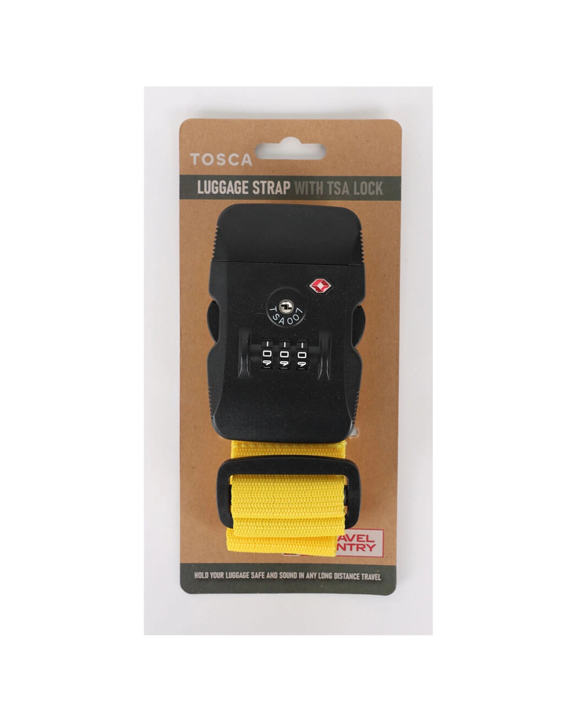 2 Tosca 2Pk Travel Luggage Suitcase Strap With Tsa Lock - Yellow, 2 of 4