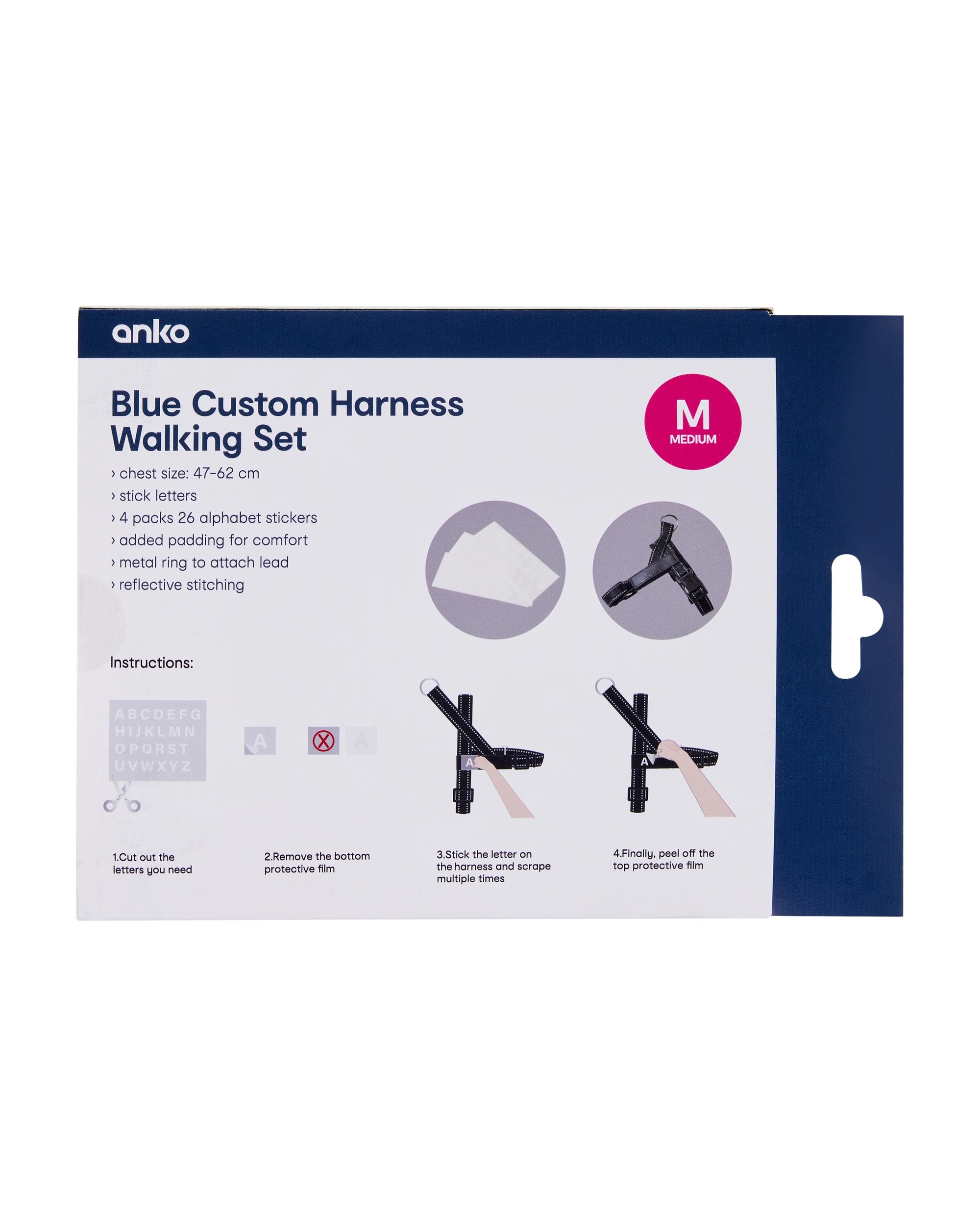 10 Blue Custom Harness Walking Set - Medium, 10 of 10