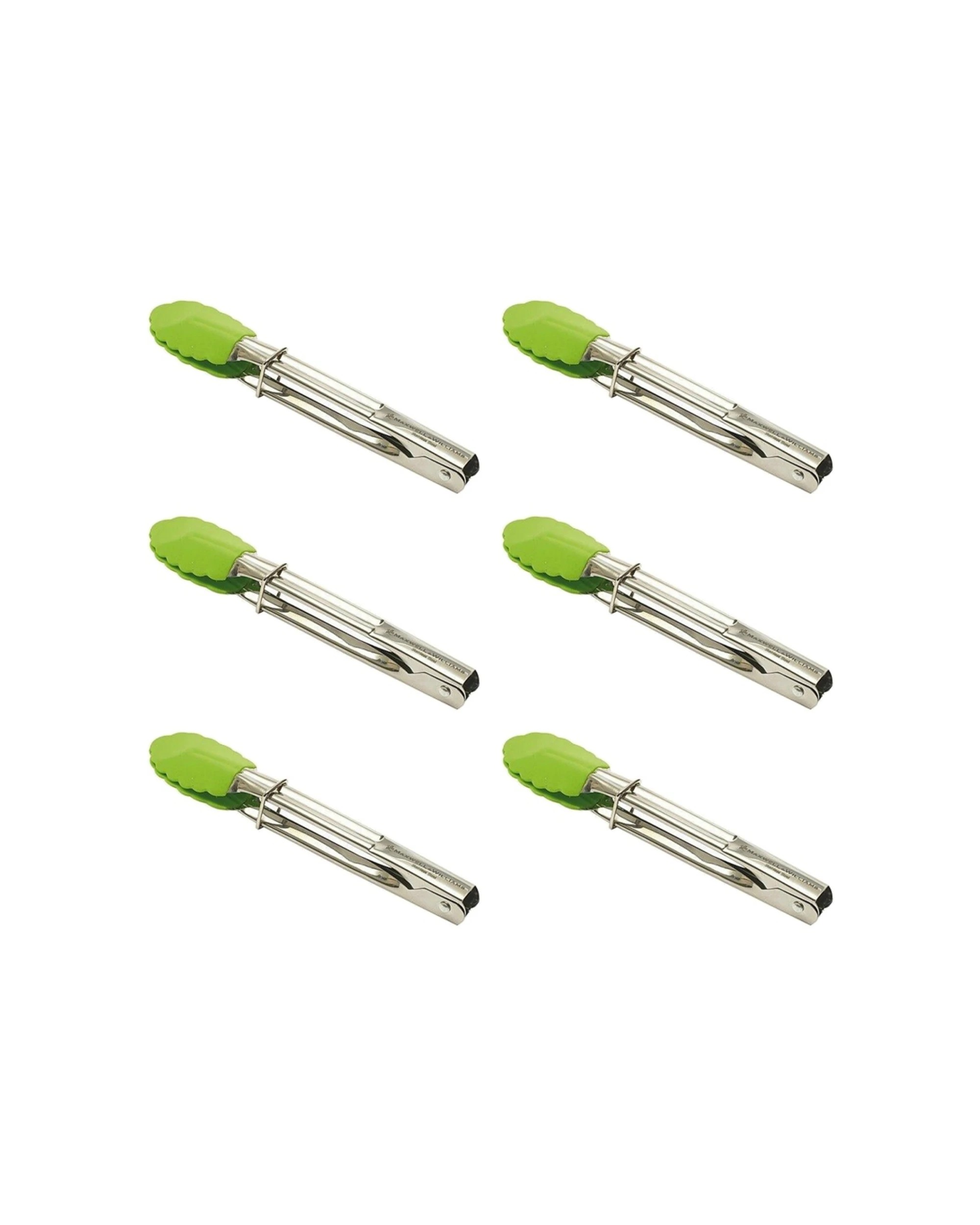 1 Maxwell & Williams 6x Grabbers Mini Serving Tongs 18cm - Green, 1 of 1