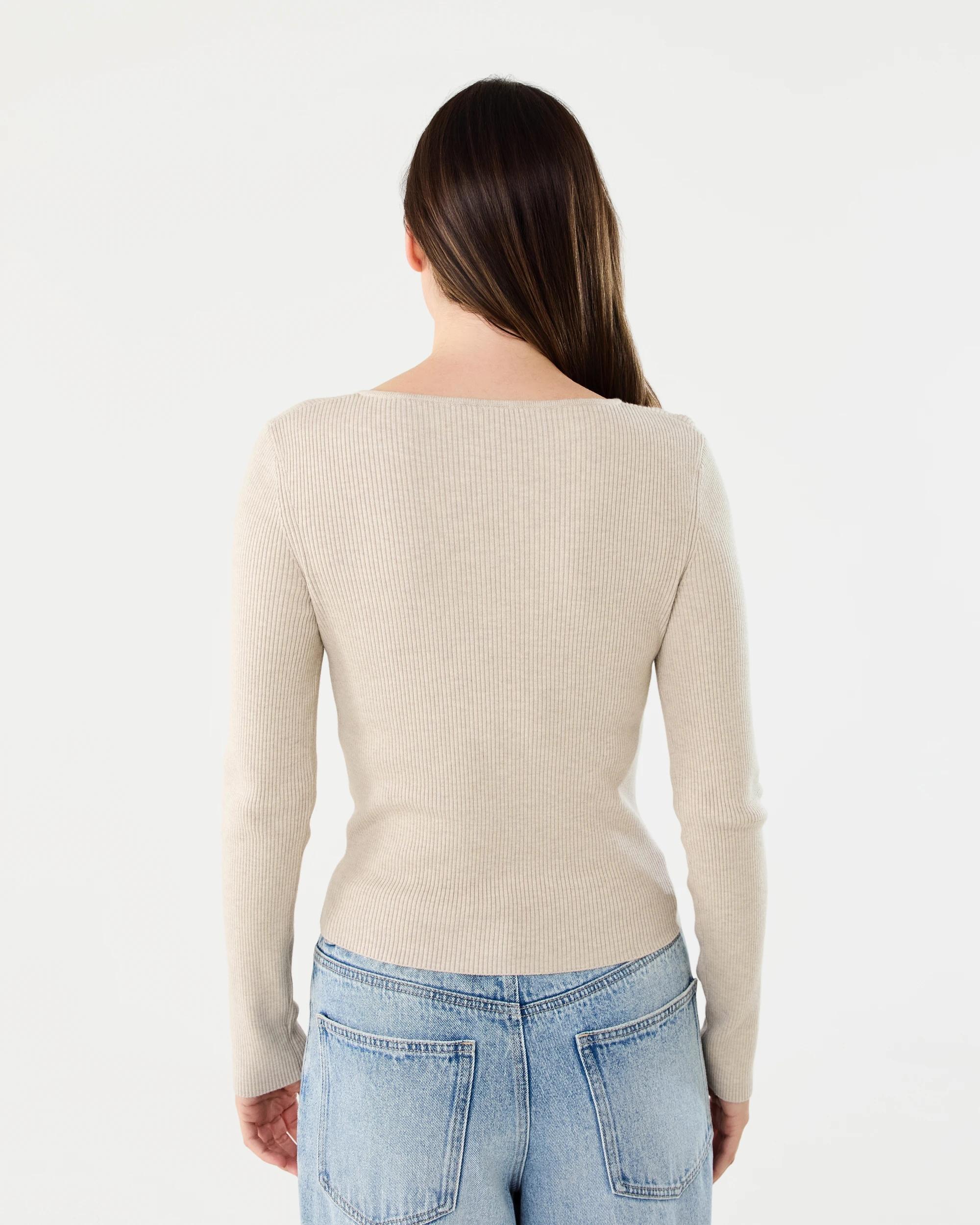 3 Long Sleeve Keyhole Button Top Bge Otml, 3 of 6