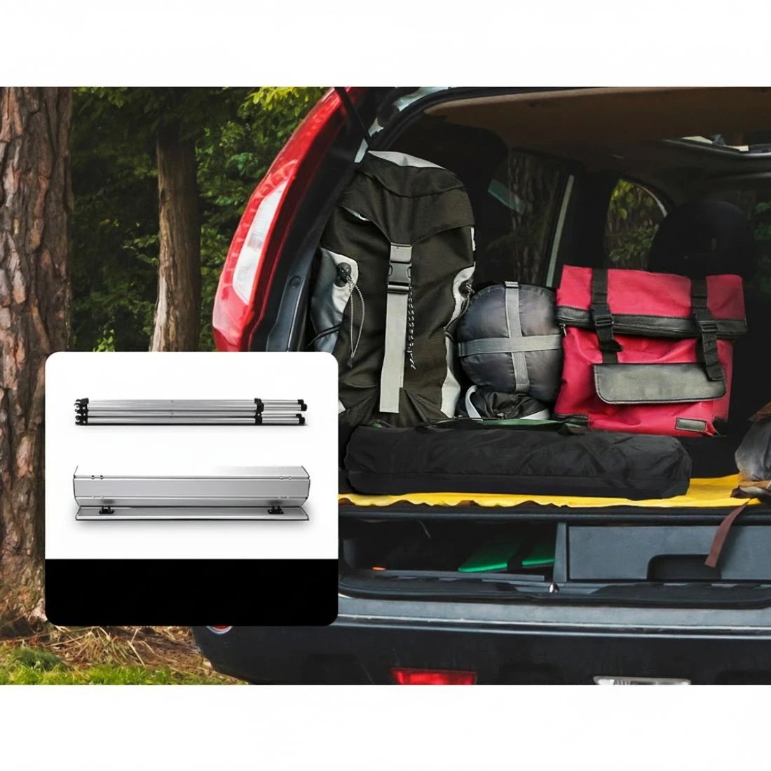 6 Weisshorn Folding Camping Table 70CM Roll Up Outdoor Picnic BBQ Aluminium Desk - Silver, 6 of 6