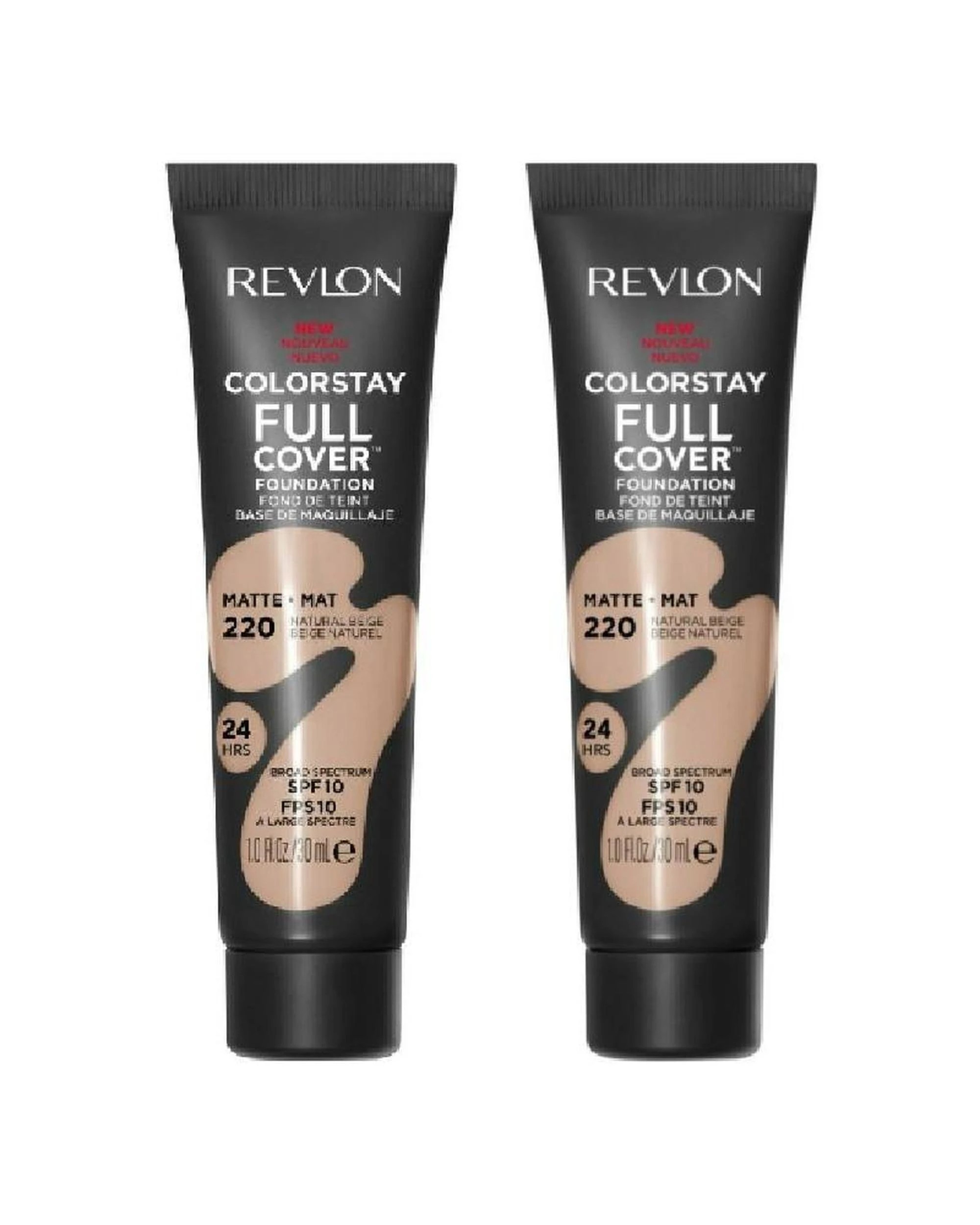 1 2 x Revlon ColorStay Full Cover Matte Foundation 30mL - 220 Natural Beige - Beige, 1 of 1