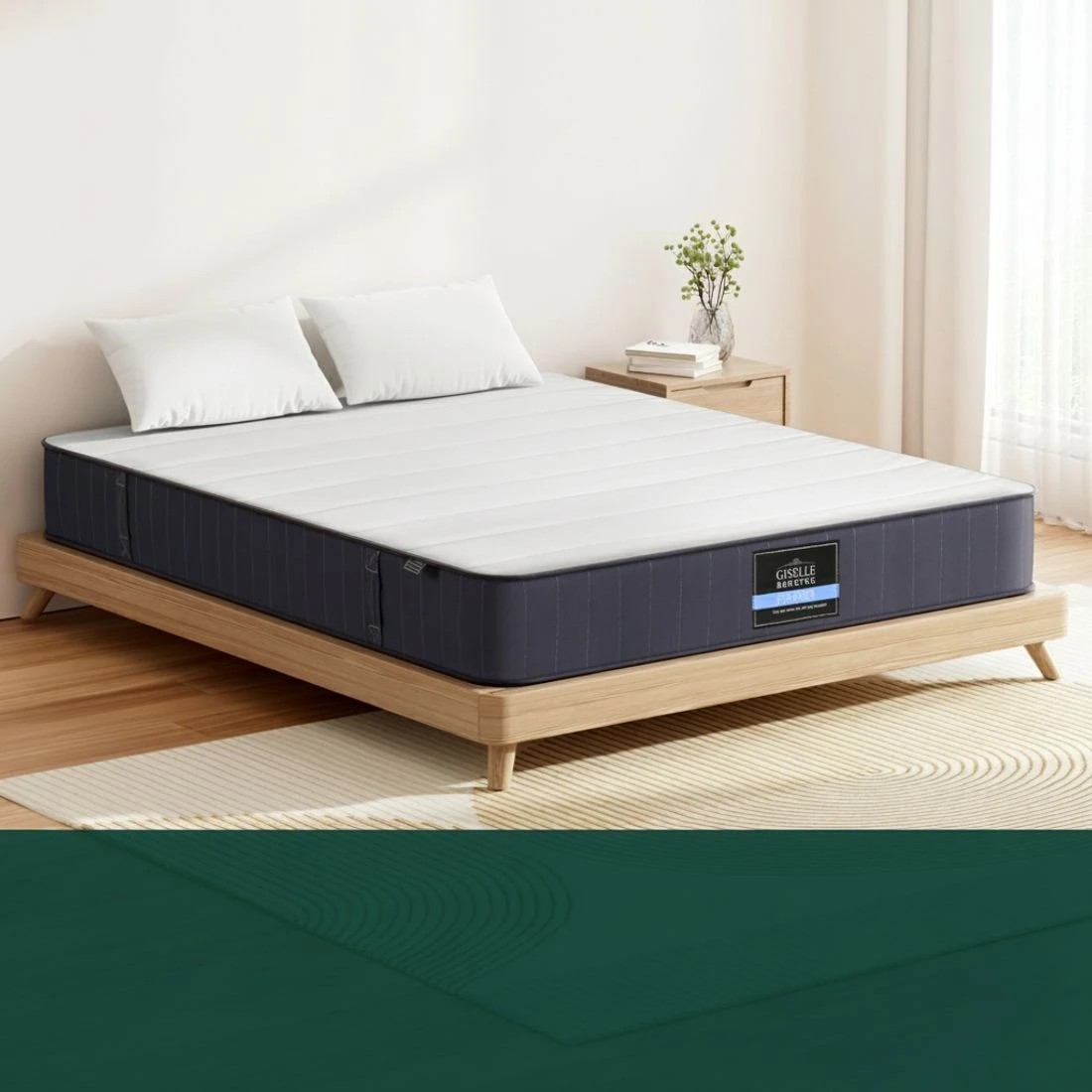 4 Giselle Bedding Tight Top Mattress 20cm Queen Bed Pocket Spring Hybrid Mattresses - Queen Bed - Multi, 4 of 7