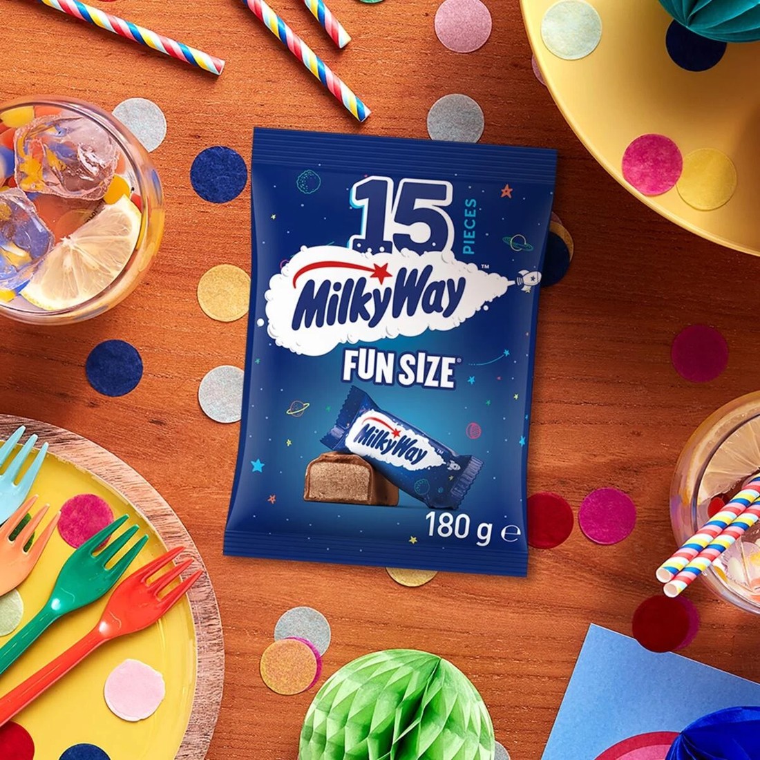 4 Milky Way 15 Piece Fun Size Chocolate Party Share Pack 180g, 4 of 5